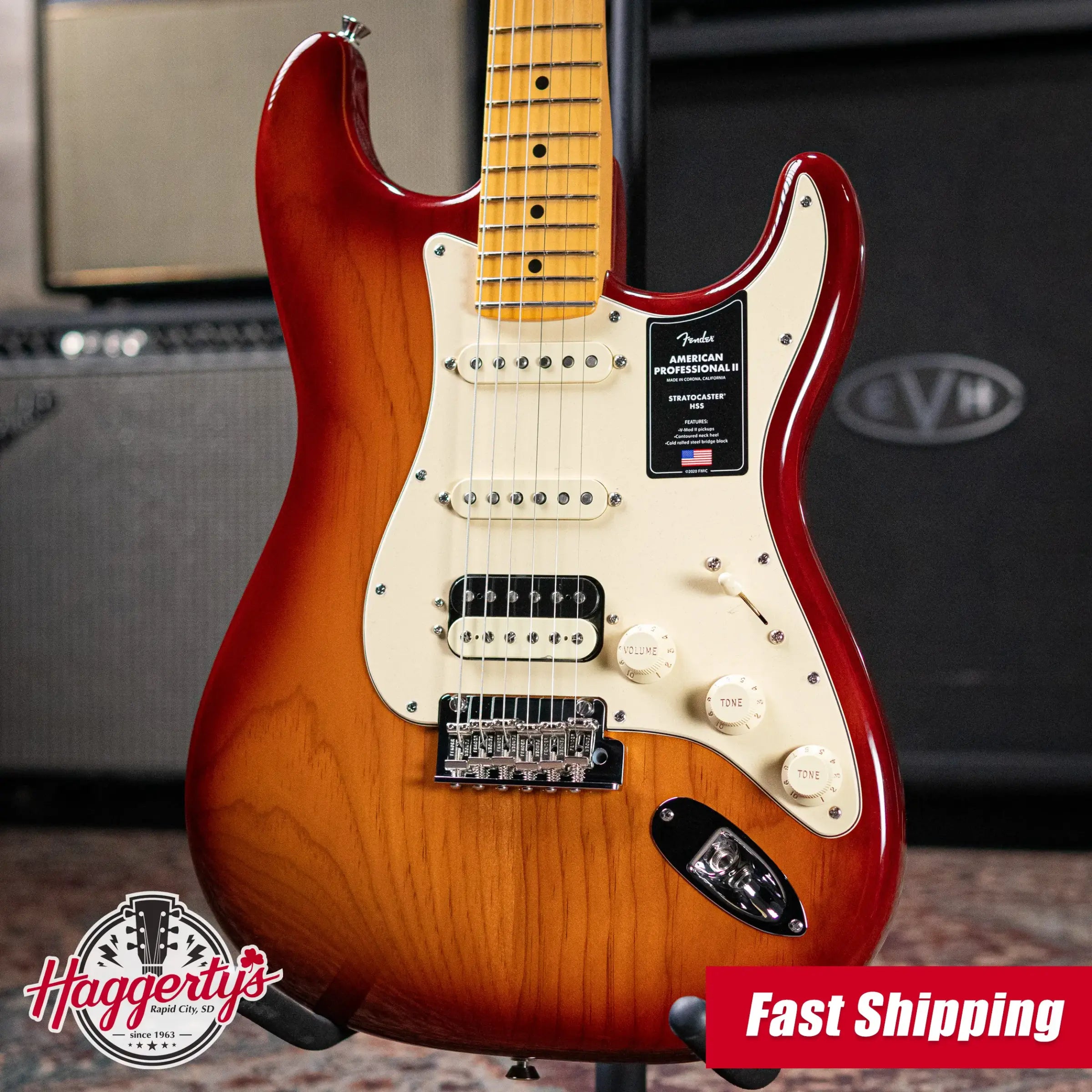 Fender American Professional II Stratocaster HSS Electric Guitar - Sienna Sunburst with Hardshell Case