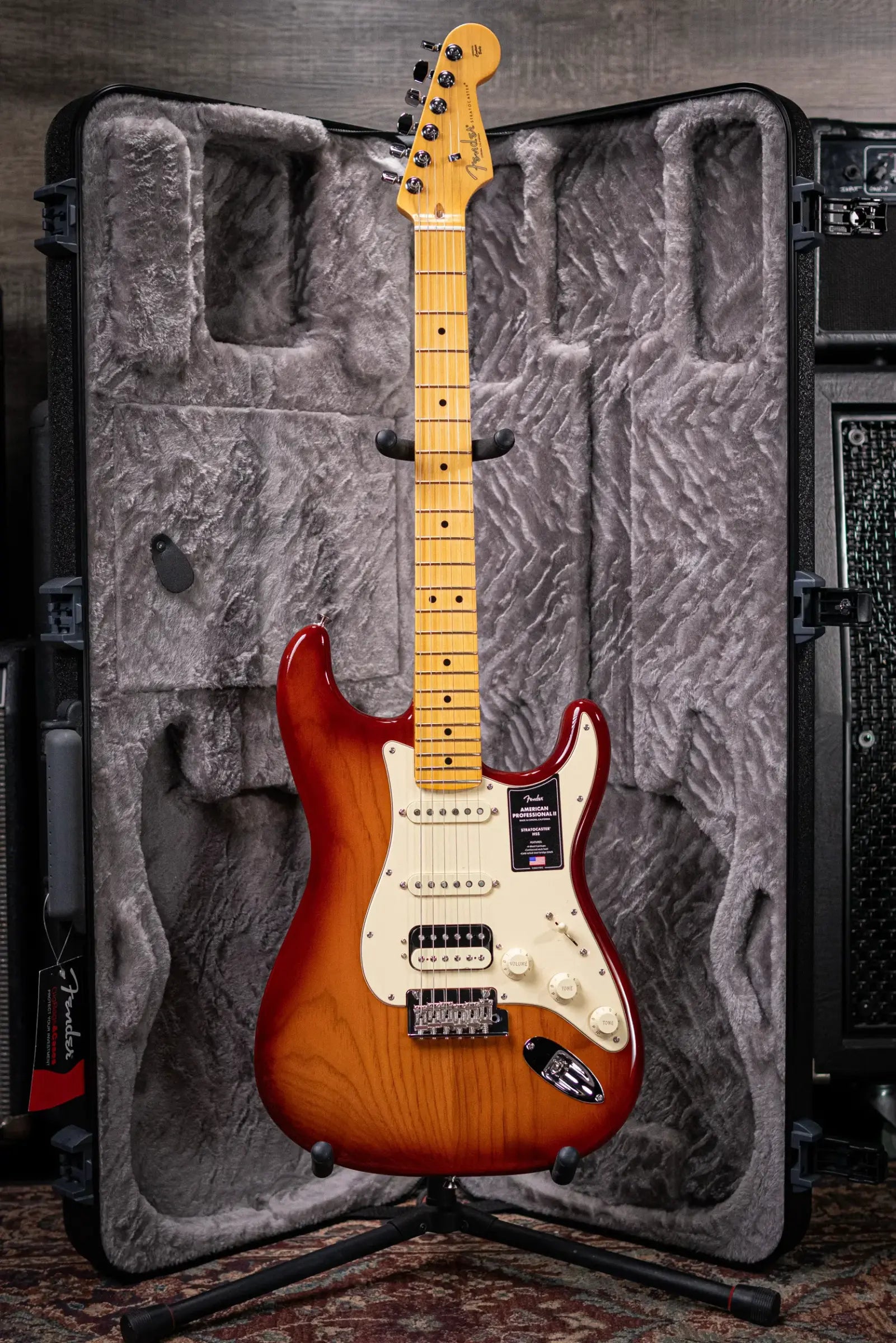 Fender American Professional II Stratocaster HSS Electric Guitar - Sienna Sunburst with Hardshell Case
