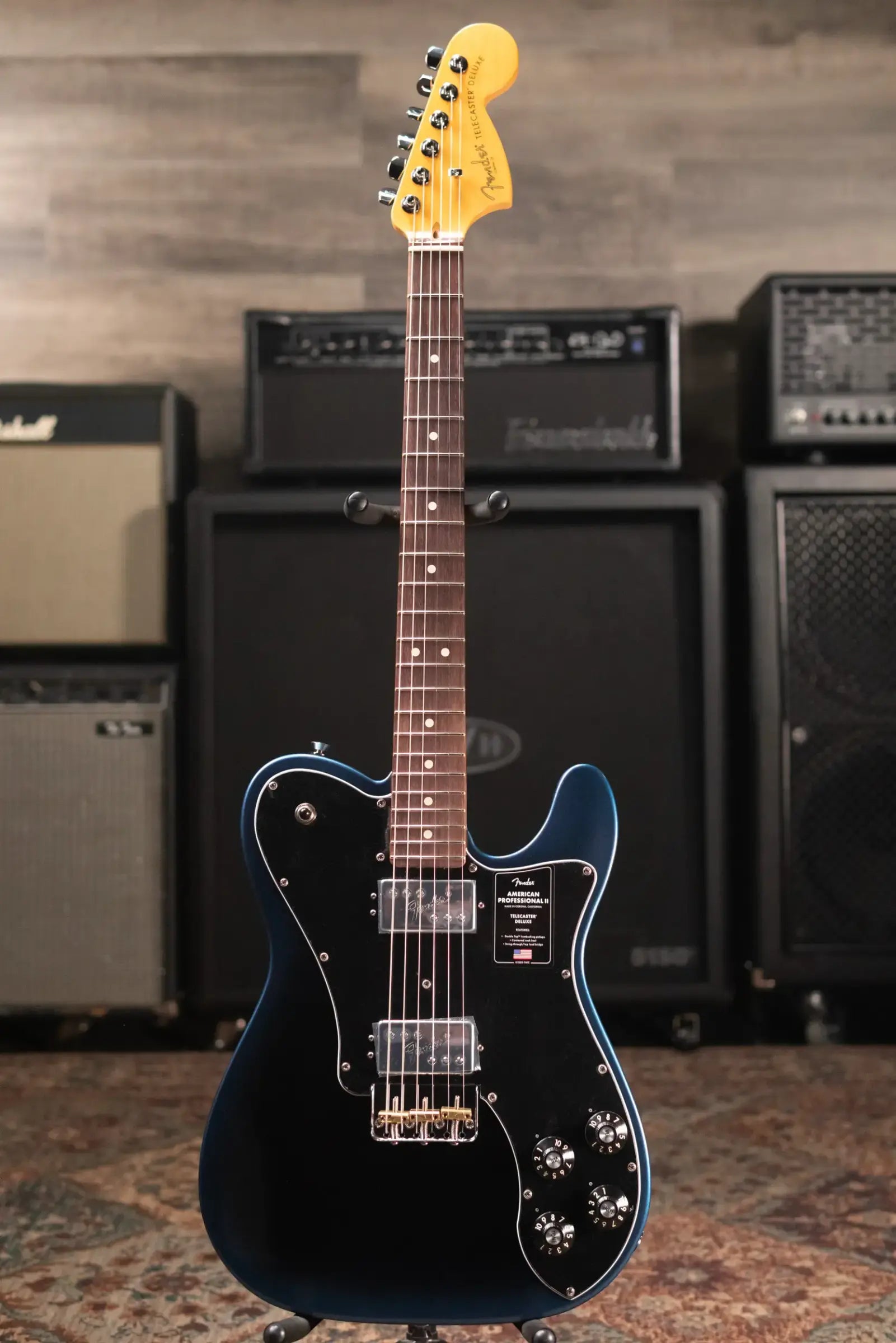 Fender American Professional II Telecaster Deluxe Electric Guitar - Dark Night with Hardshell Case