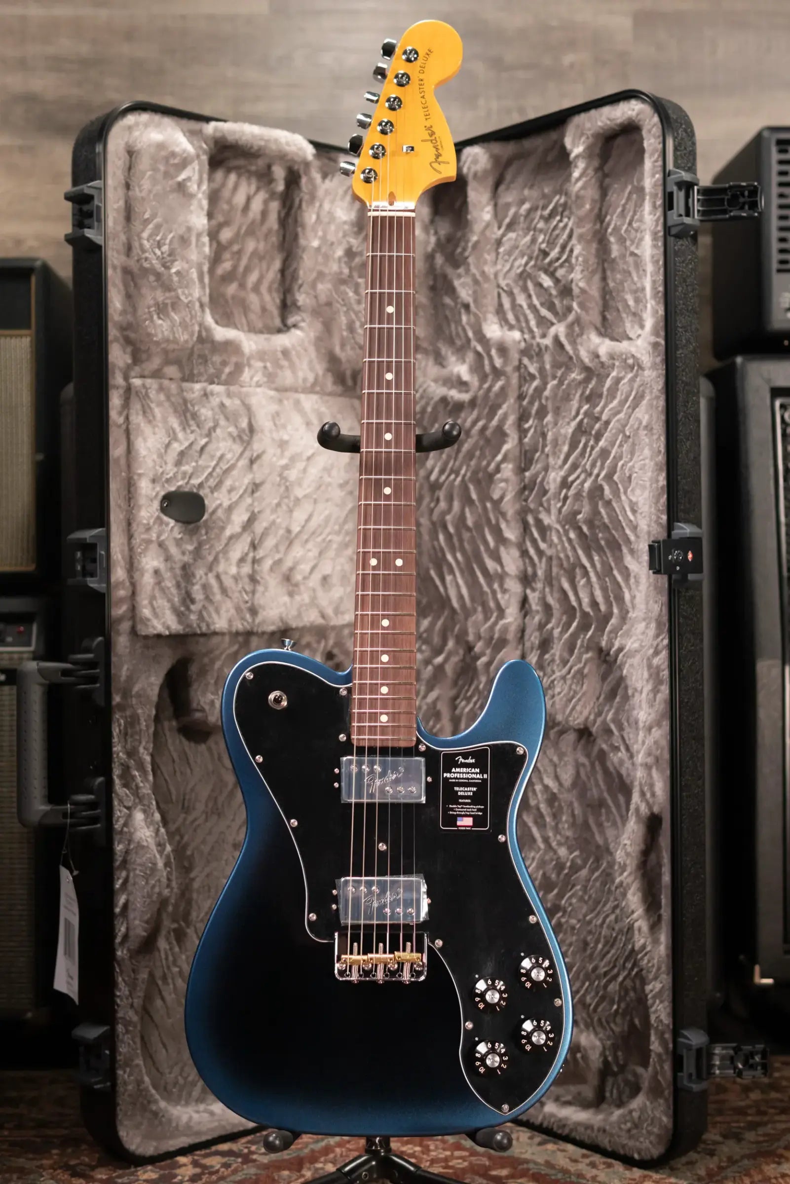 Fender American Professional II Telecaster Deluxe Electric Guitar - Dark Night with Hardshell Case