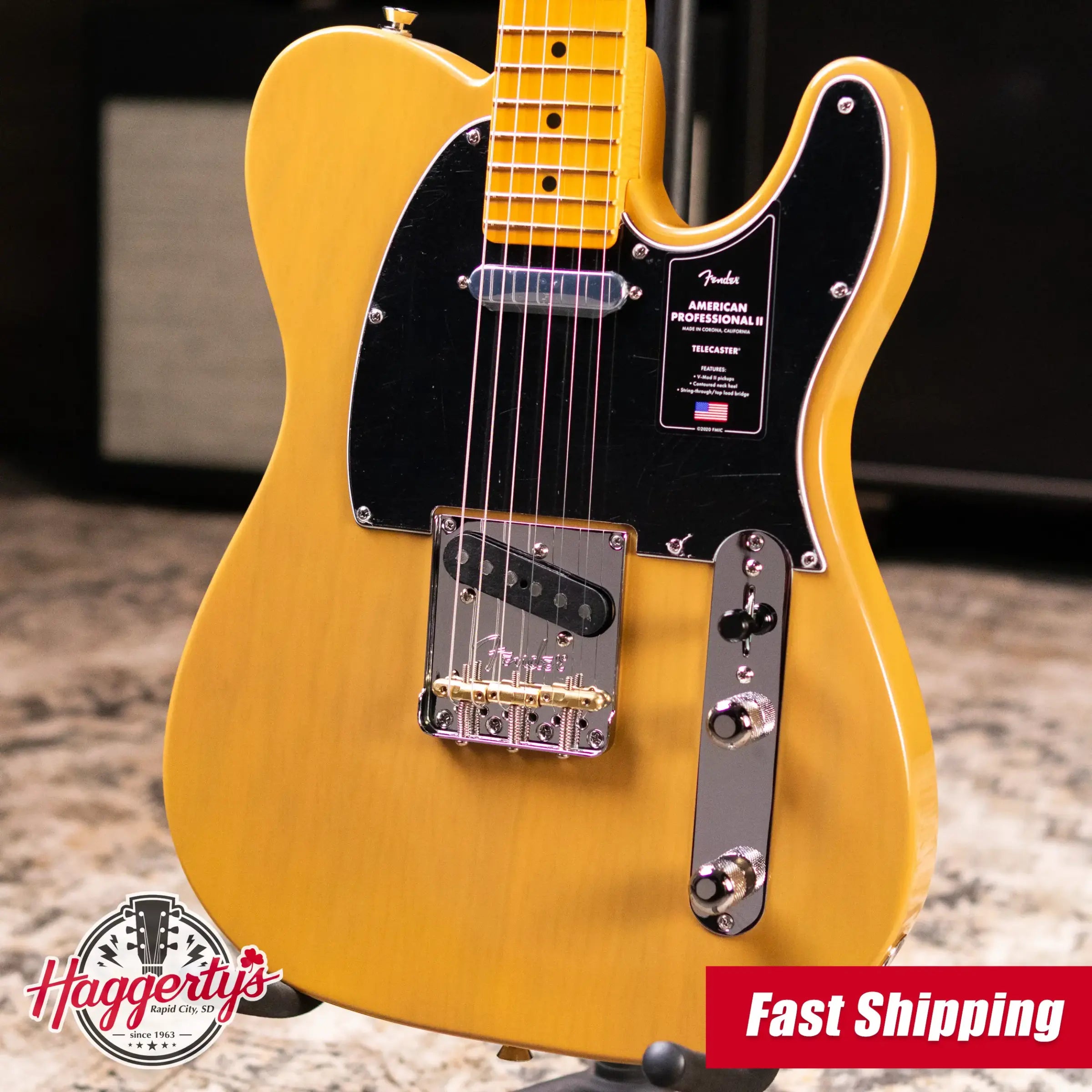 Fender American Professional II Telecaster Electric Guitar - Butterscotch Blonde with Hardshell Case