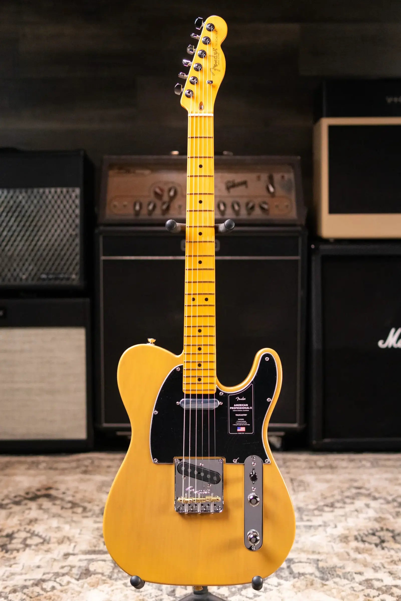 Fender American Professional II Telecaster Electric Guitar - Butterscotch Blonde with Hardshell Case