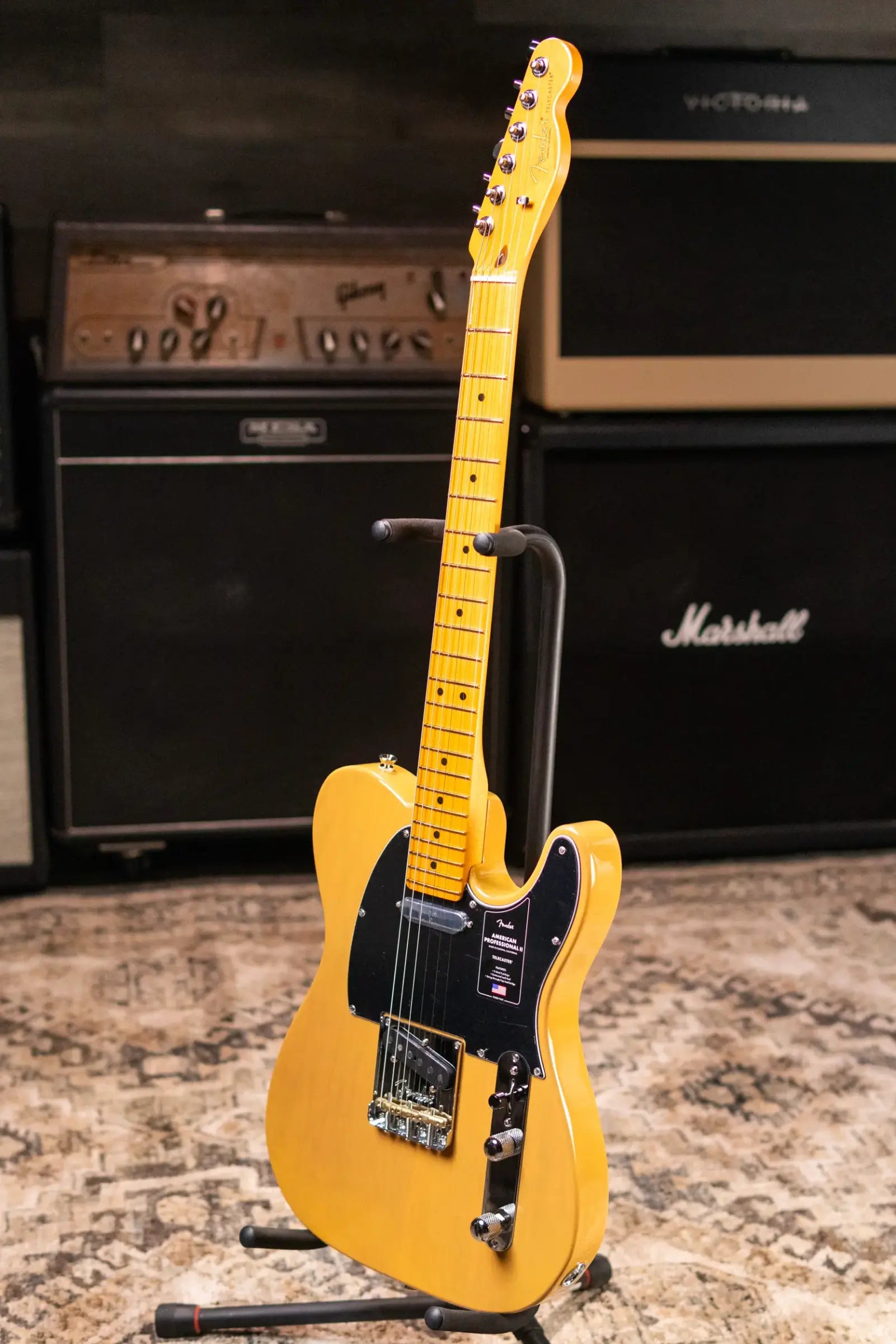 Fender American Professional II Telecaster Electric Guitar - Butterscotch Blonde with Hardshell Case
