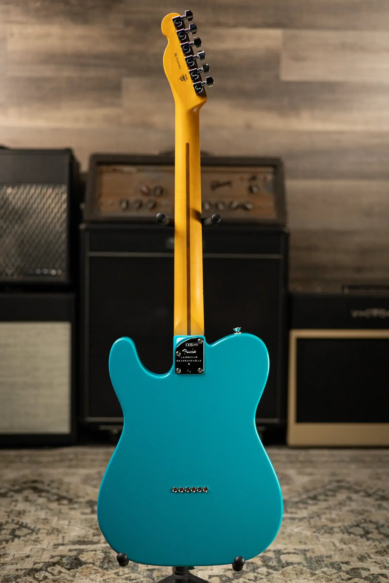 Fender American Professional II Telecaster Electric Guitar - Miami Blue with Hardshell Case