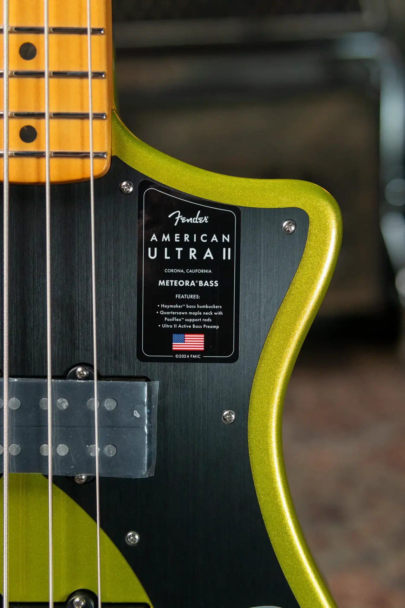 Fender American Ultra II Meteora Bass, Maple Fingerboard - Solar Flare with Deluxe Molded Hardshell Case