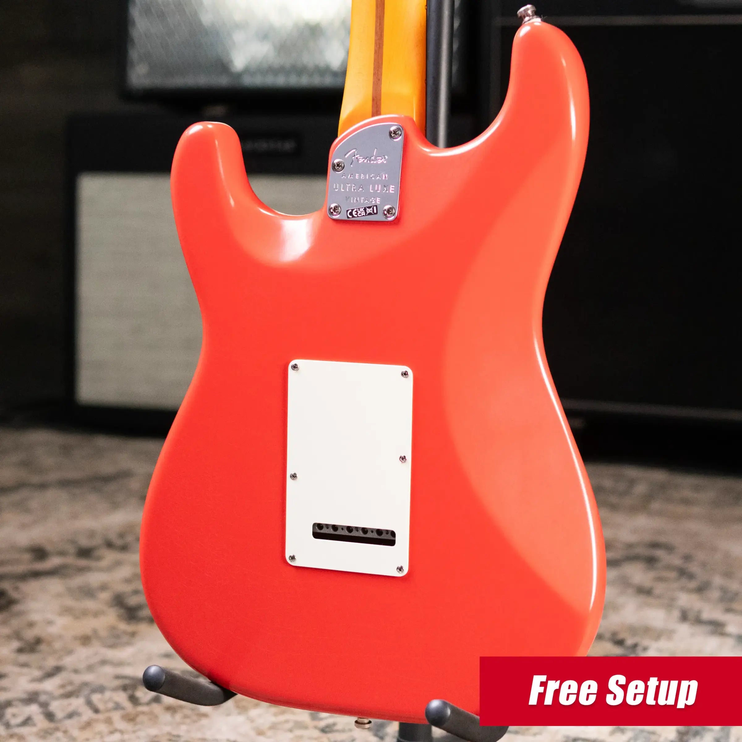 Fender American Ultra Luxe Vintage '60s Stratocaster HSS Electric Guitar - Fiesta Red with Hardshell Case