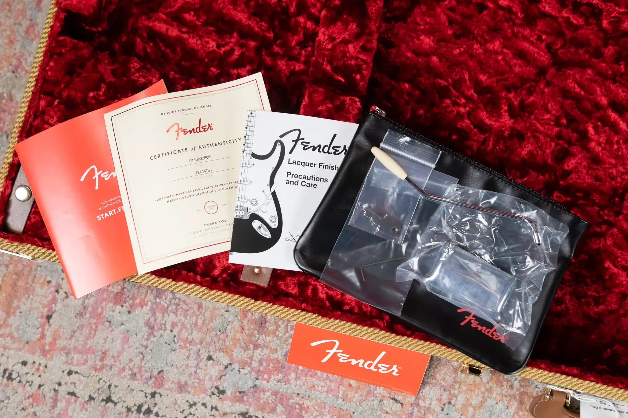 Fender American Vintage II 1957 Stratocaster, Maple Fingerboard - Black with Vintage-Style Tweed Hardshell Case