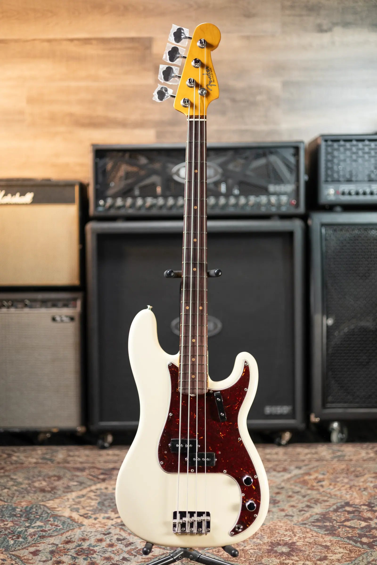Fender American Vintage II 1960 Precision Bass, Rosewood Fingerboard - Olympic White with Vintage-Style Brown Hardshell Case