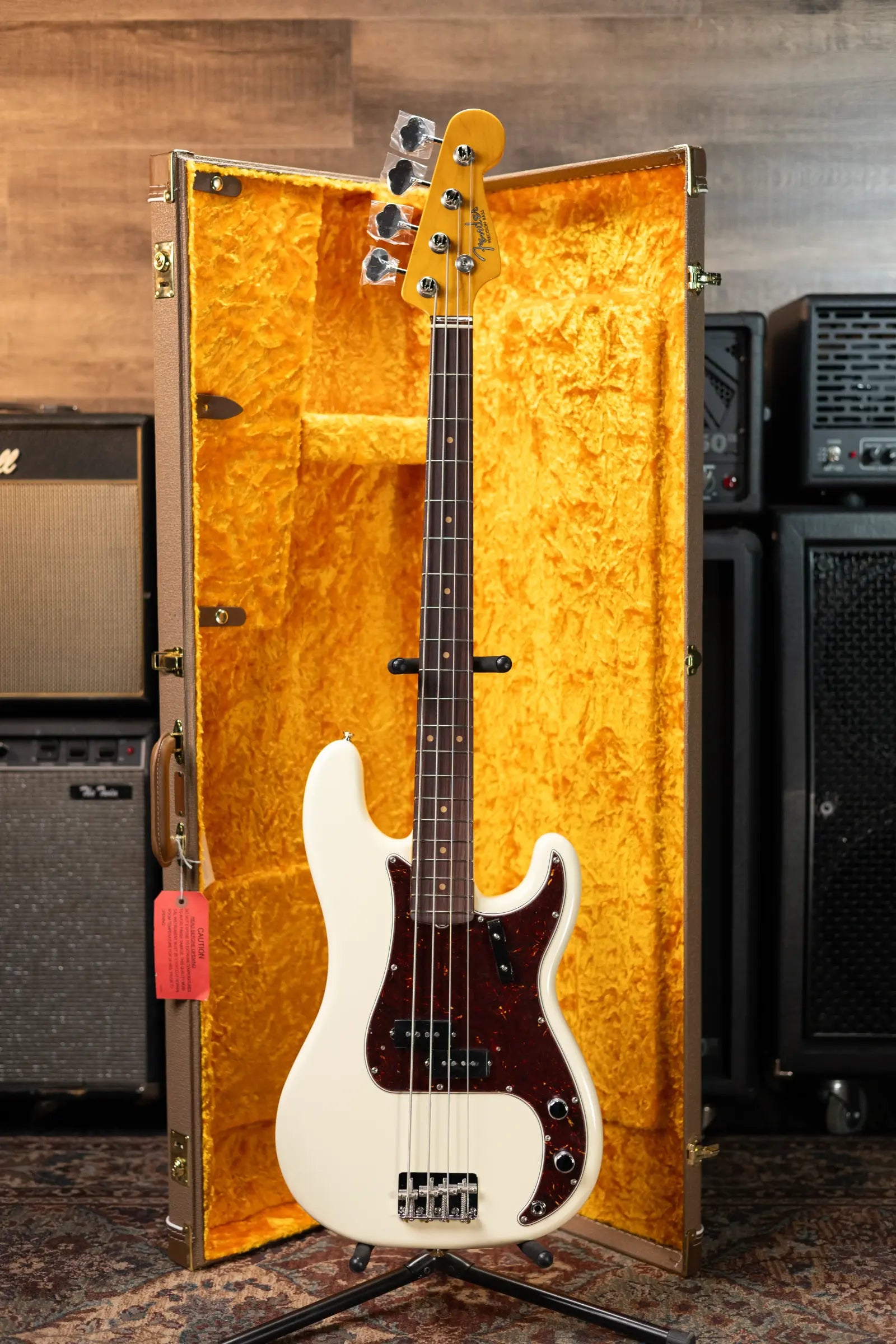 Fender American Vintage II 1960 Precision Bass, Rosewood Fingerboard - Olympic White with Vintage-Style Brown Hardshell Case