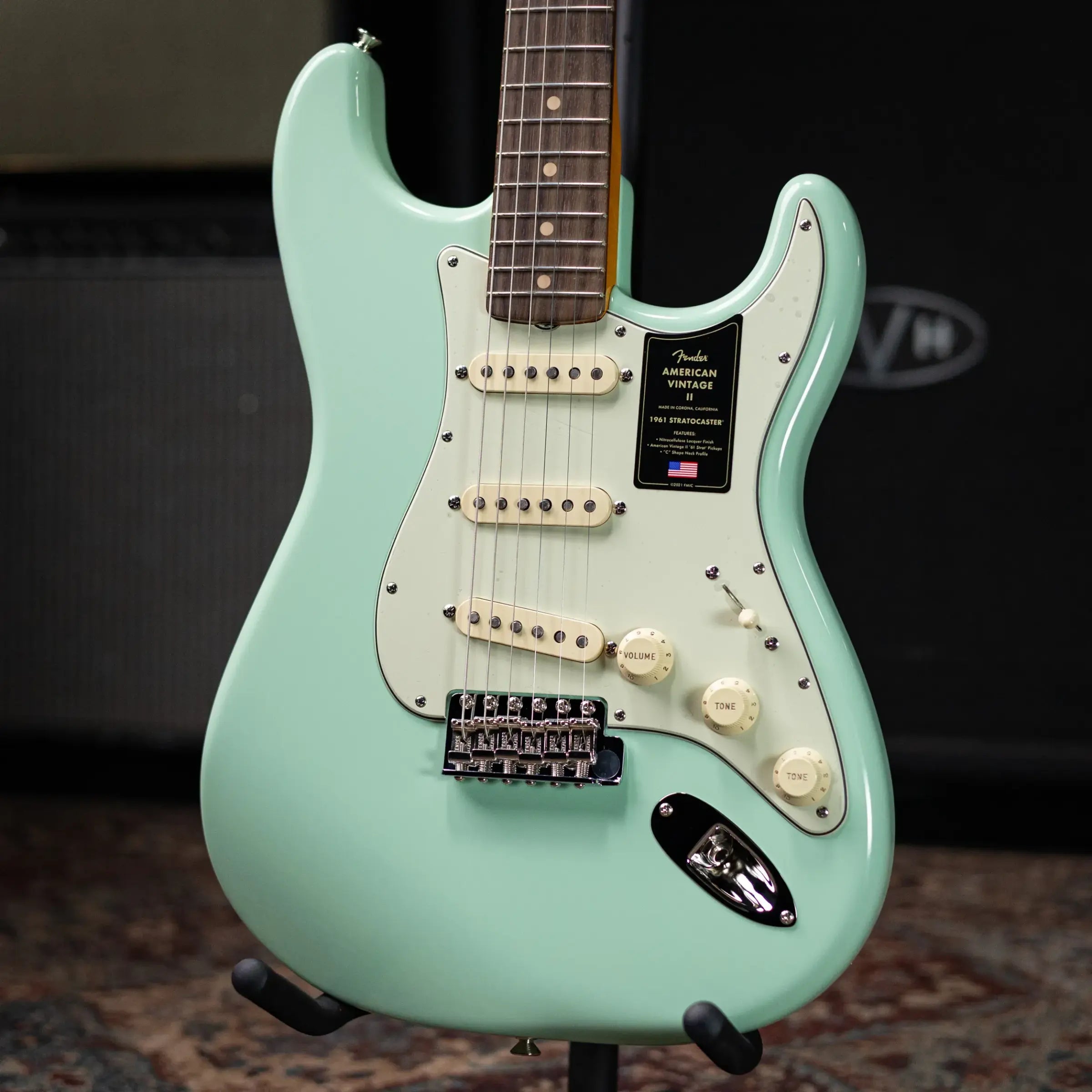 Fender American Vintage II 1961 Stratocaster Electric Guitar - Surf Green with Hardshell Case