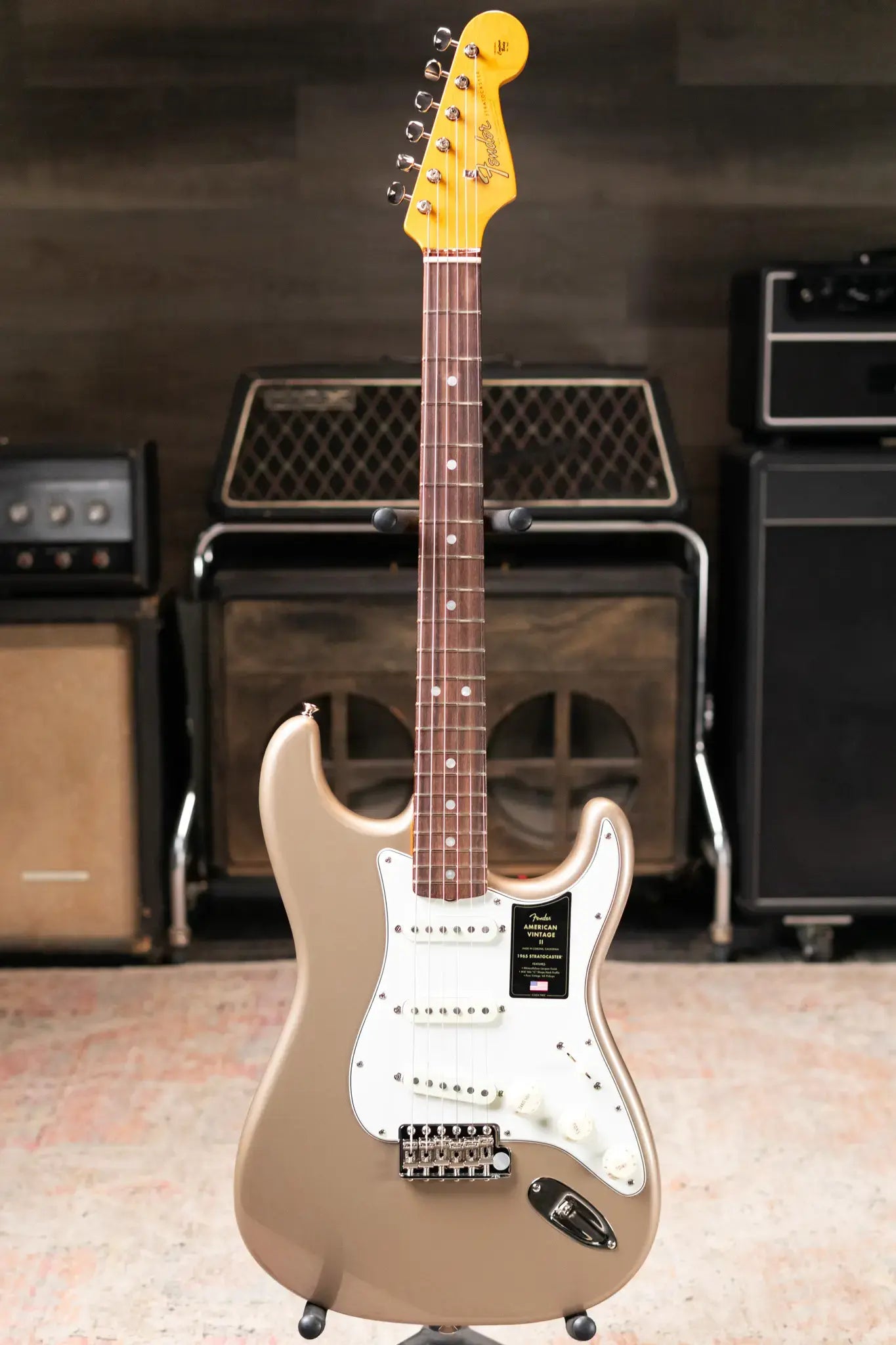 Fender American Vintage II 1965 Stratocaster, Round-Lam Rosewood Fingerboard - Shoreline Gold with Hardshell Case - Demo