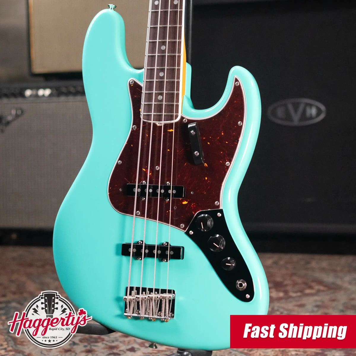 Fender American Vintage II 1966 Jazz Bass - Sea Foam Green with Hardshell Case - Demo