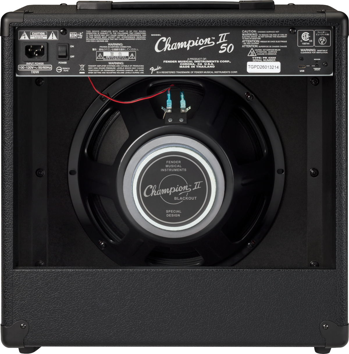 Fender Champion II 50 Blackout 112 Guitar Combo Amplifier