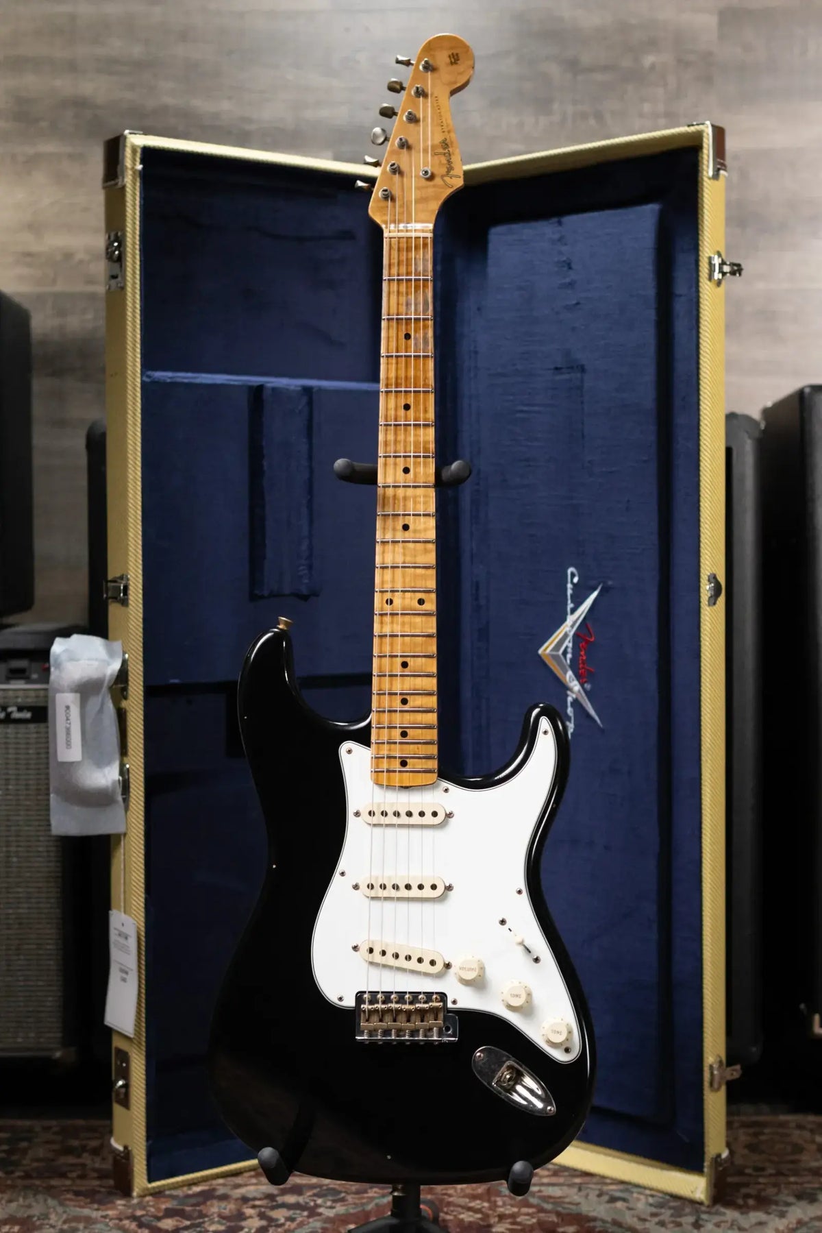Fender Custom Shop 1955 Stratocaster Journeyman Relic Electric Guitar - Black with Hardshell Case