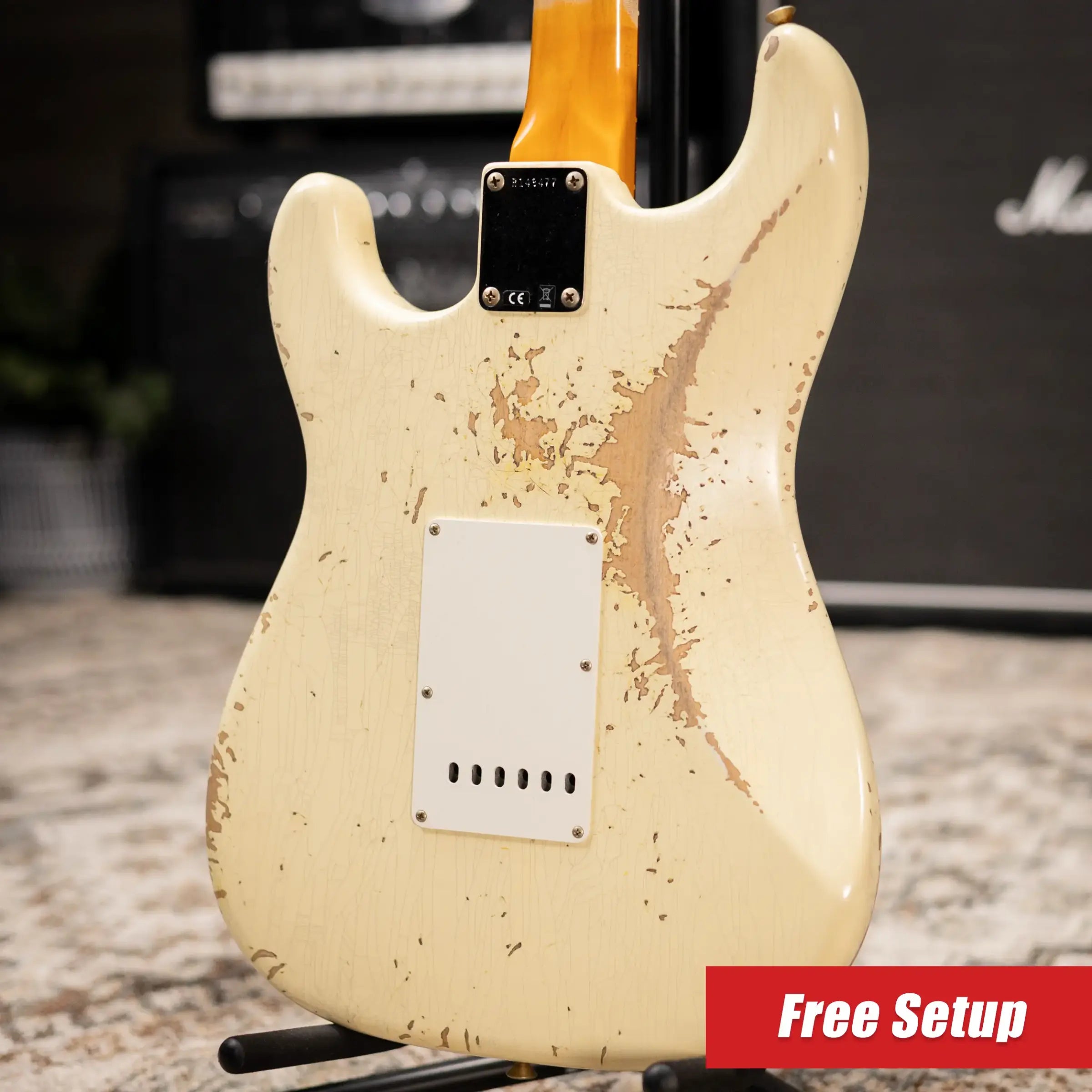 Fender Custom Shop 1962 Stratocaster Heavy Relic Electric Guitar - Vintage White with Hardshell Case