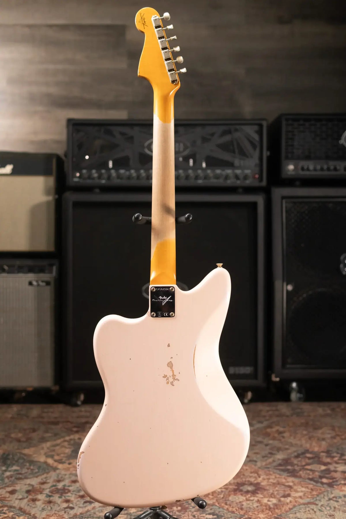 Fender Custom Shop 1963 Jazzmaster Relic Electric Guitar - Aged Shell Pink with Hardshell Case