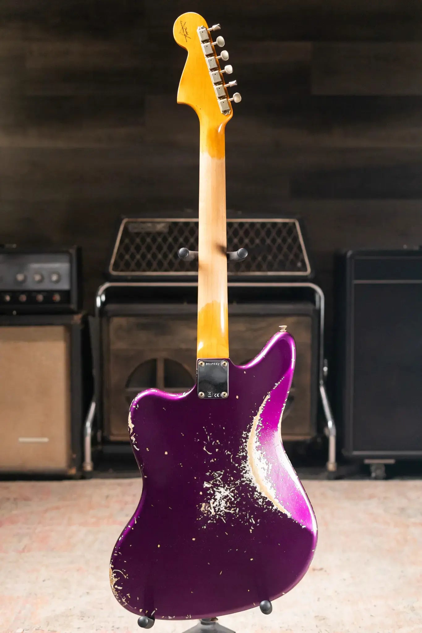 Fender Custom Shop 1965 Jaguar Heavy Relic Electric Guitar - Faded Purple Metallic with Hardshell Case
