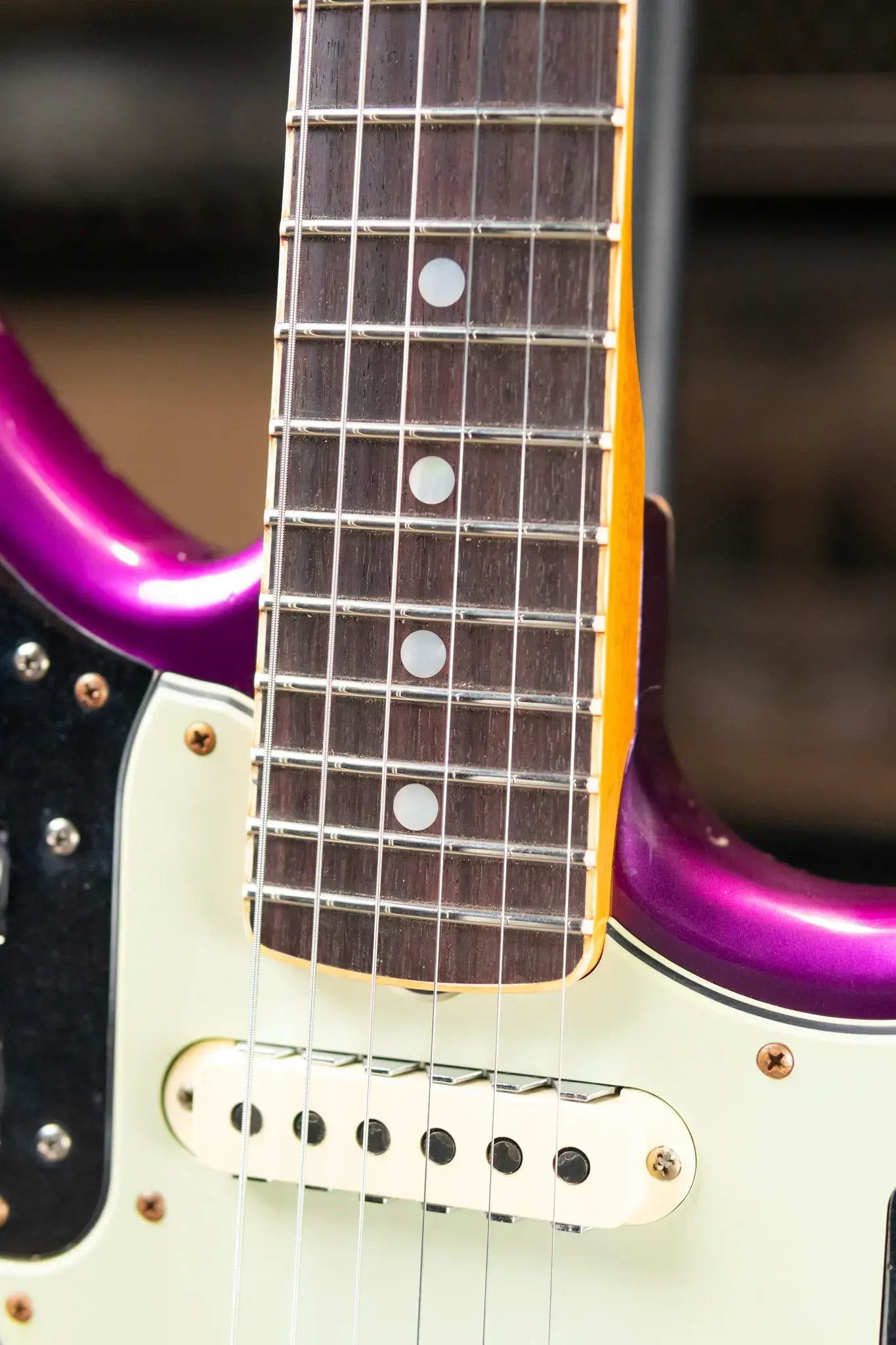 Fender Custom Shop 1965 Jaguar Heavy Relic Electric Guitar - Faded Purple Metallic with Hardshell Case