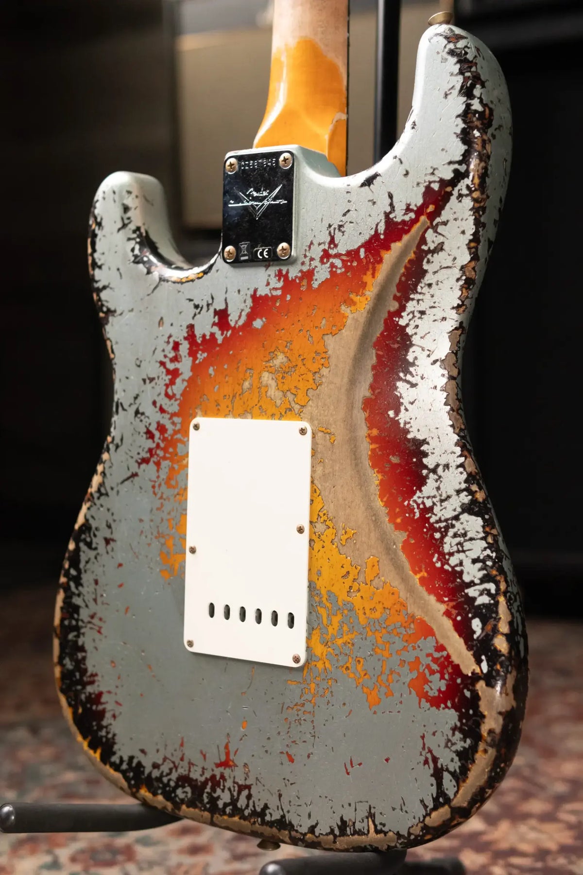 Fender Custom Shop 1965 Stratocaster Super Heavy Relic Electric Guitar - Super Faded Aged Firemist Silver over 3-Color Sunburst with Hardshell Case