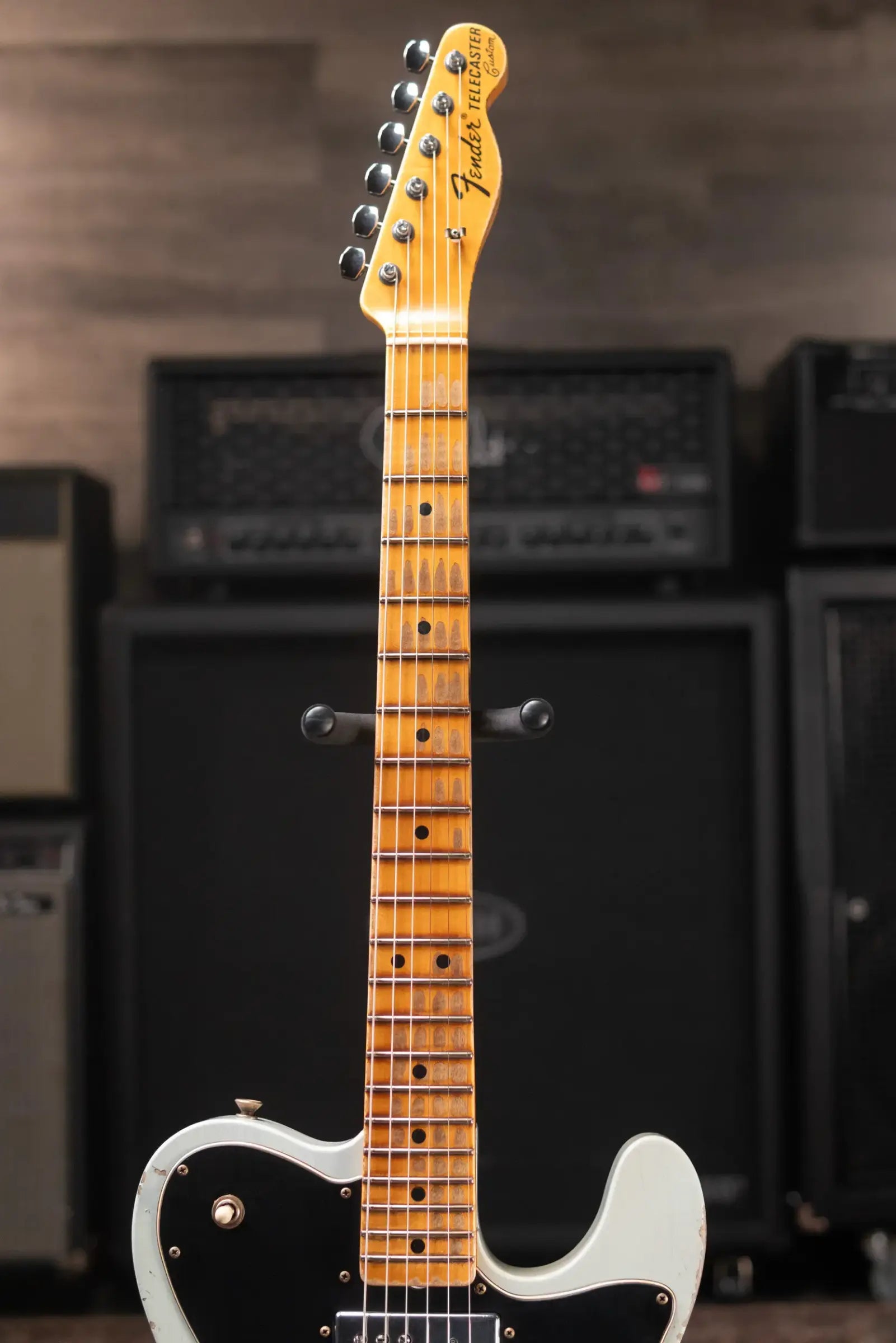 Fender Custom Shop 1970s Tele Custom Heavy Relic, Quartersawn Maple Fingerboard Electric Guitar - Super Faded Aged Sonic Blue with Hardshell Case