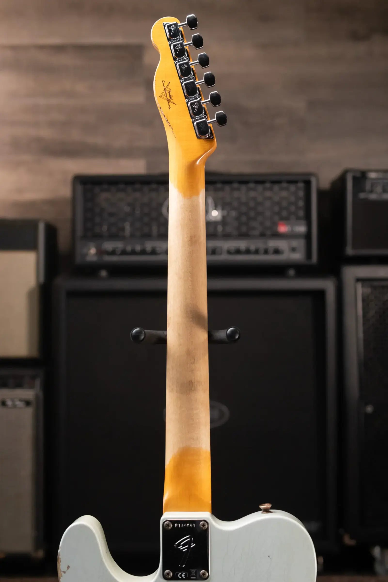 Fender Custom Shop 1970s Tele Custom Heavy Relic, Quartersawn Maple Fingerboard Electric Guitar - Super Faded Aged Sonic Blue with Hardshell Case