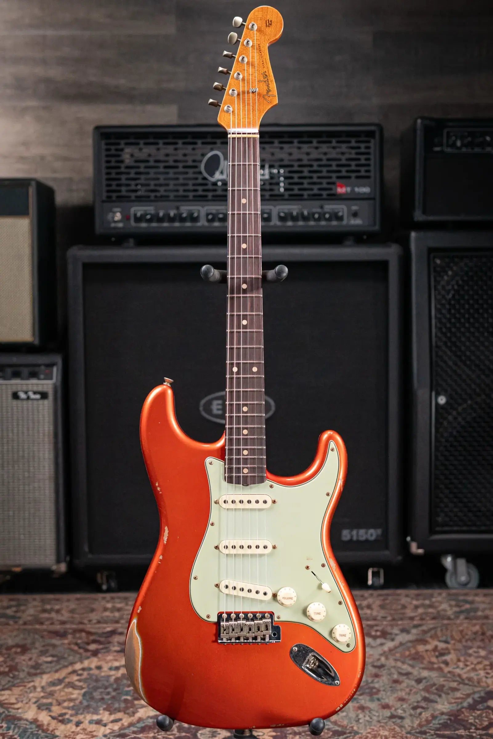 Fender Custom Shop 2026 NAMM #109 Limited Edition 60s Dualmag II Compound Radius Stratocaster Relic Electric Guitar - Candy Tangerine with Hardshell Case