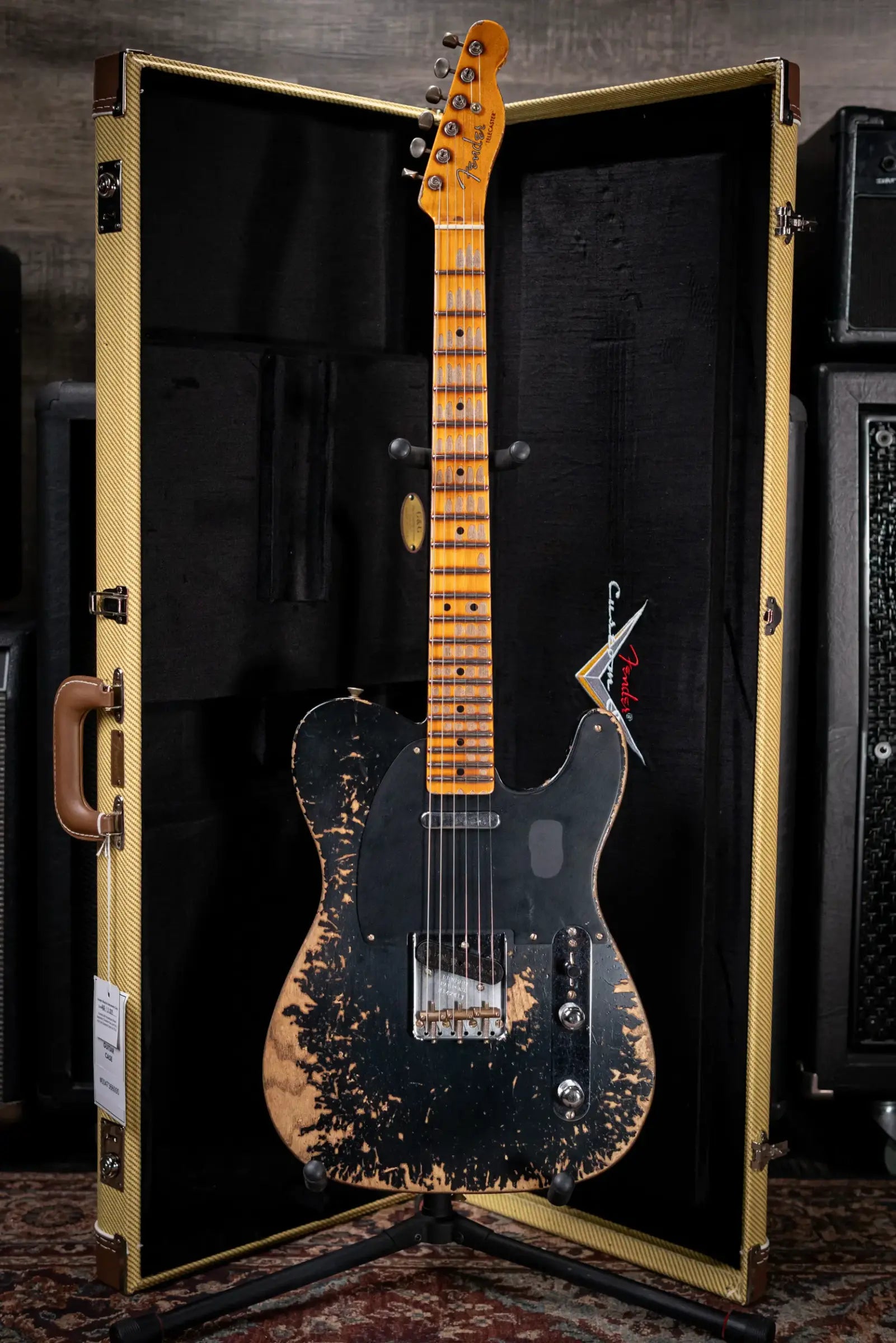 Fender Custom Shop 2026 NAMM #292 Special Edition 1952 Telecaster Super Heavy Relic Electric Guitar - Aged Black with Hardshell Case