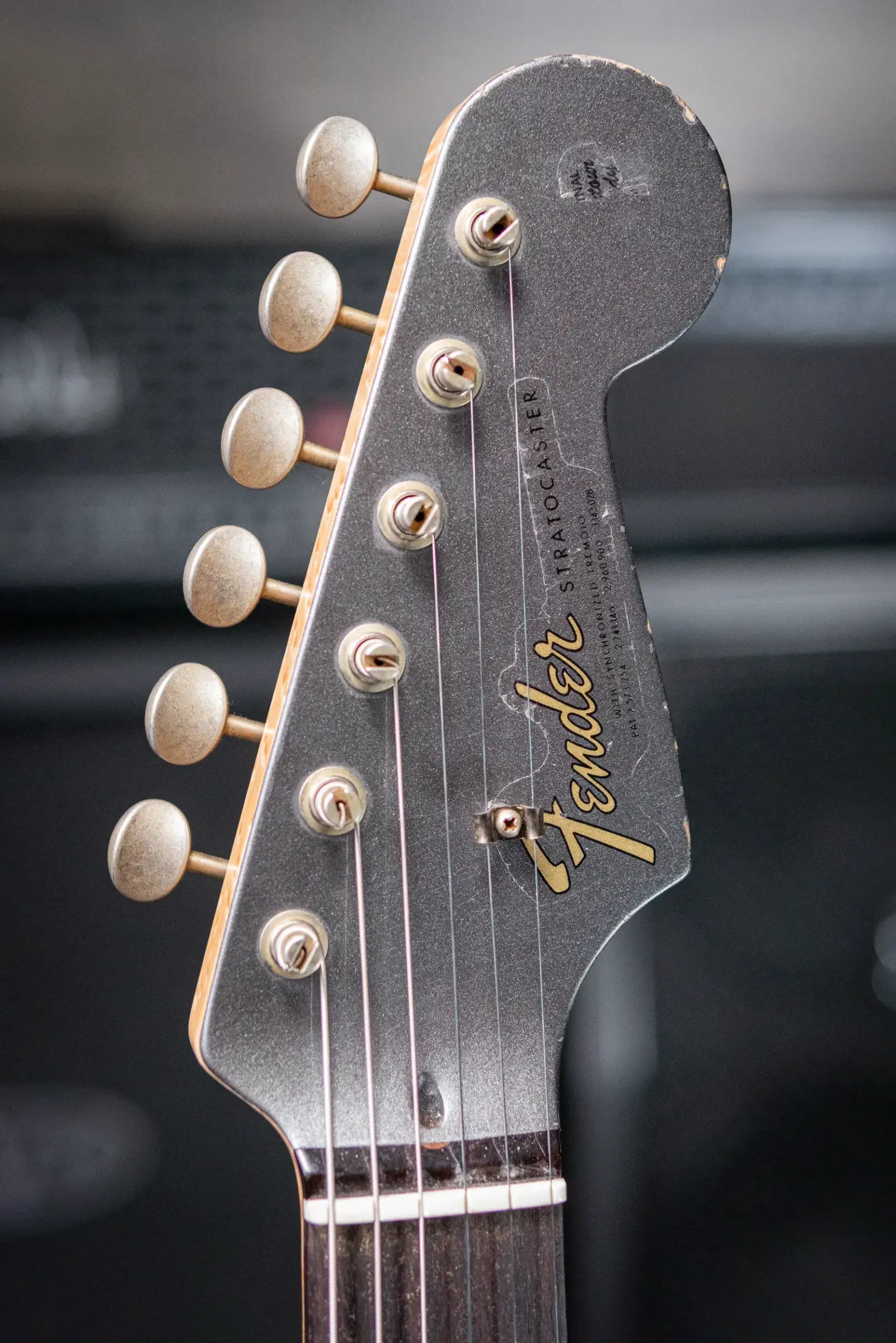 Fender Custom Shop 2026 NAMM #419 Master Built by Austin Macnutt Journeyman Relic 1966 5A Birdseye Maple Neck Stratocaster Electric Guitar - Pewter with Orange Competition Stripes with Hardshell Case