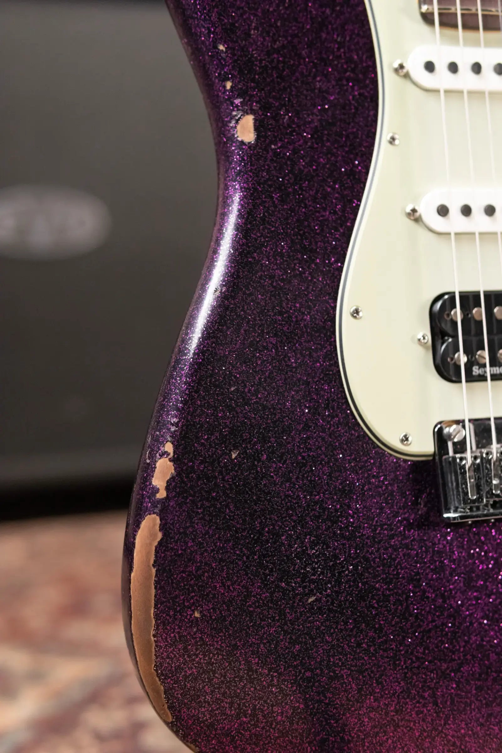 Fender Custom Shop Custom Deluxe HB S-1 Strat Relic Electric Guitar - Magenta Sparkle with Closet Classic Hardware and Hardshell Case