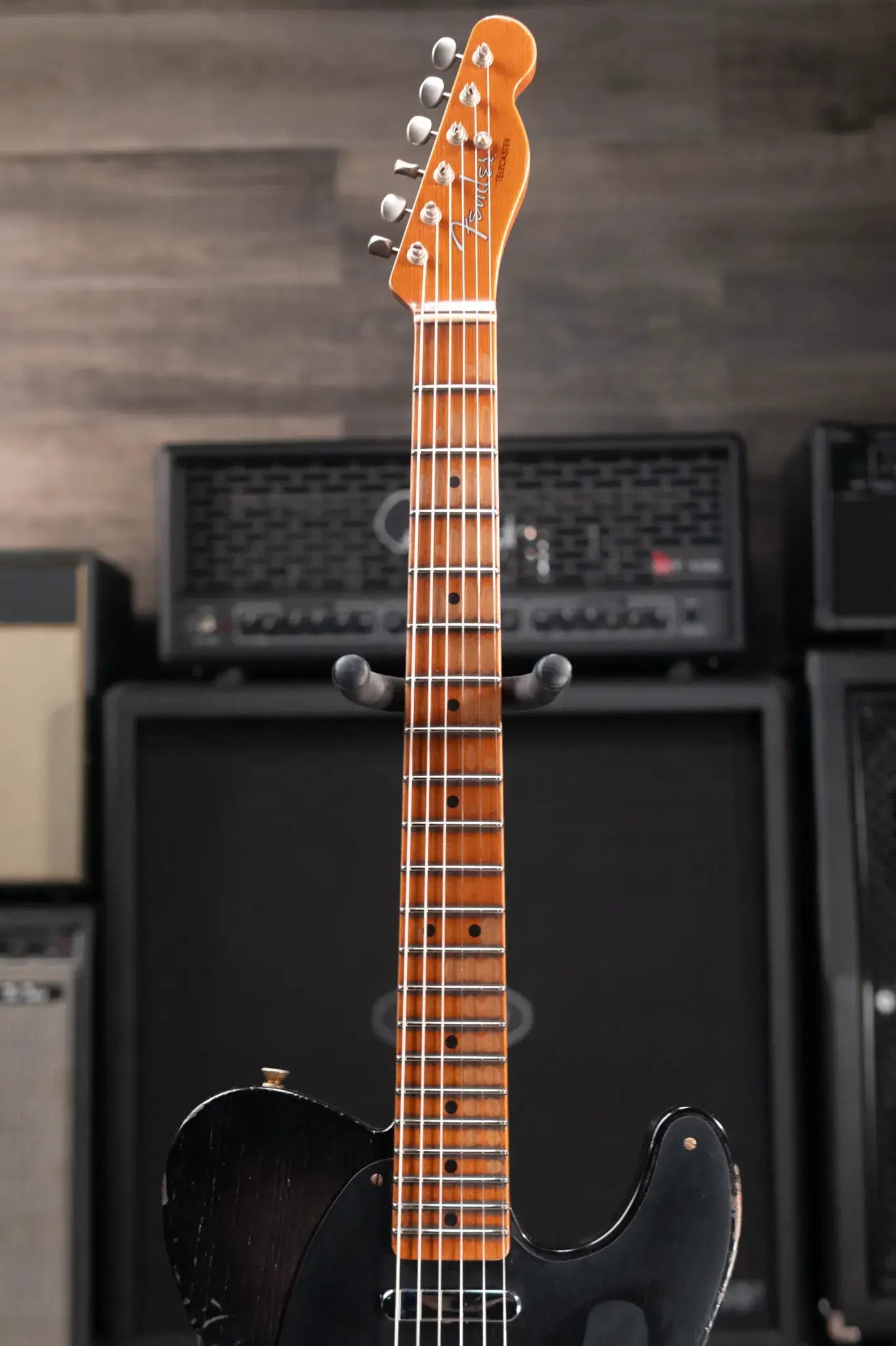 Fender Custom Shop Limited Edition Roasted Reverse '50s Telecaster Heavy Relic Electric Guitar - Ebony Transparent with Hardshell Case