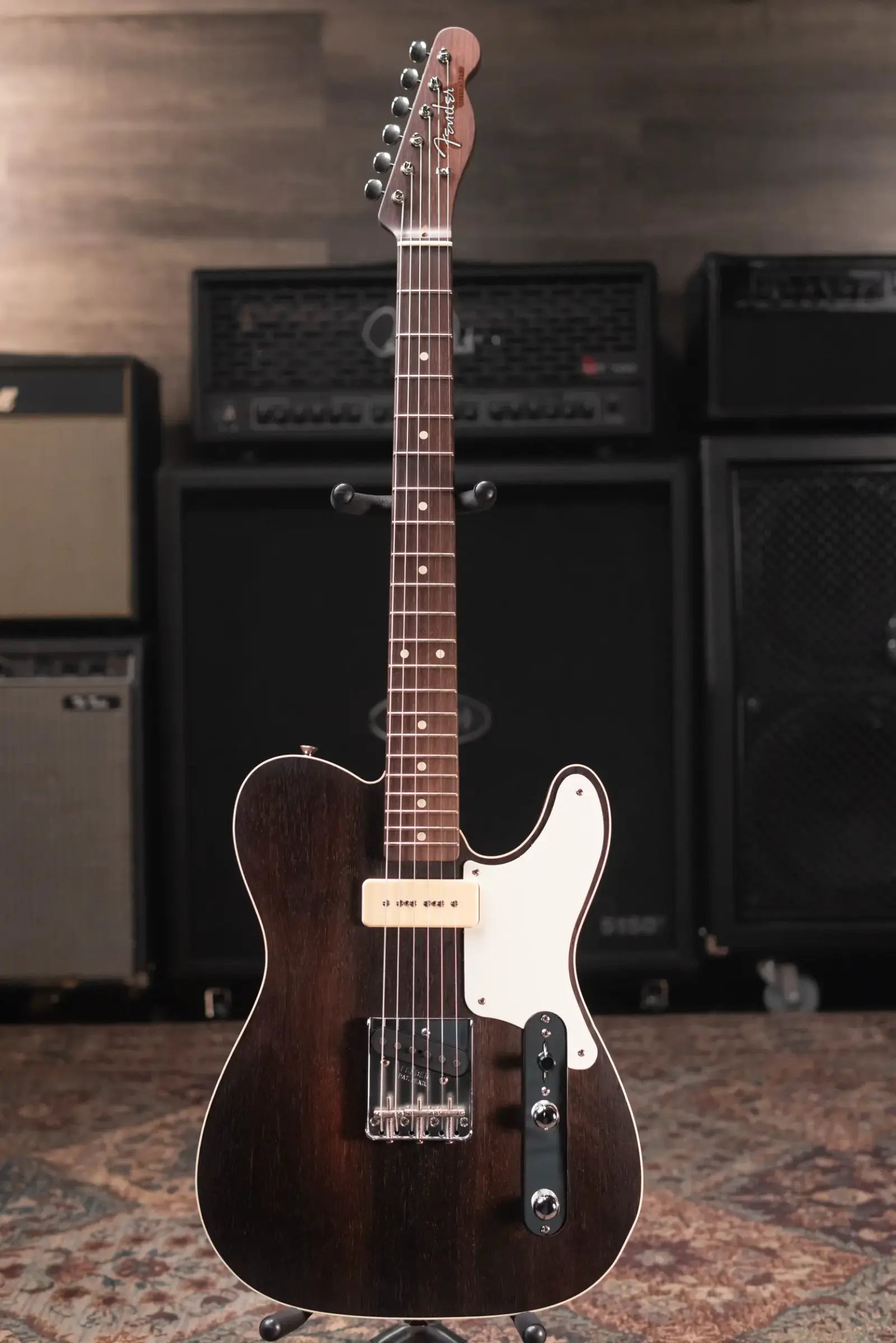 Fender Custom Shop Master Built 58 Telecaster Electric Guitar - Natural Brazilian Rosewood Top with Hardshell Case