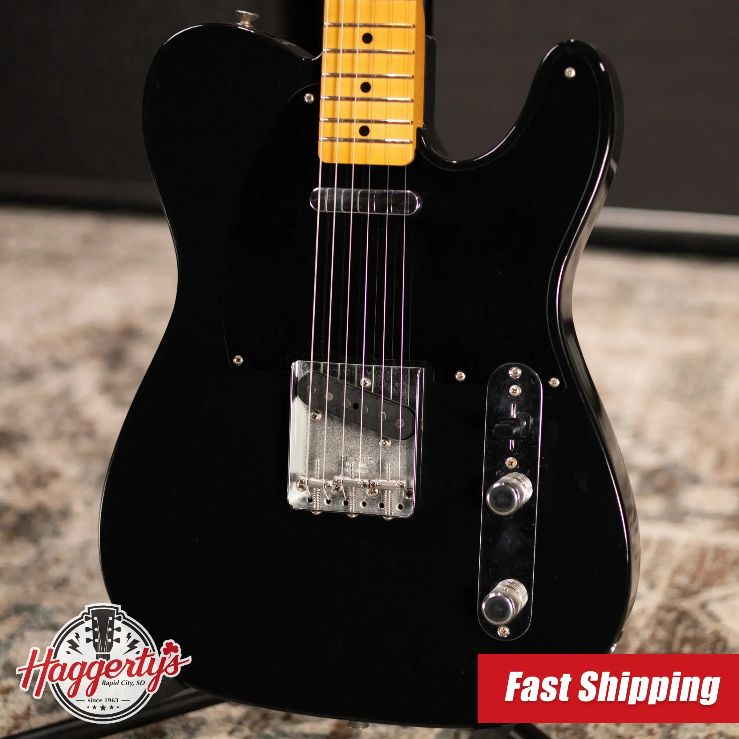 Fender Dealer Exclusive Vintera Road Worn '60s Double Esquire Electric Guitar - Black with Hardshell Case