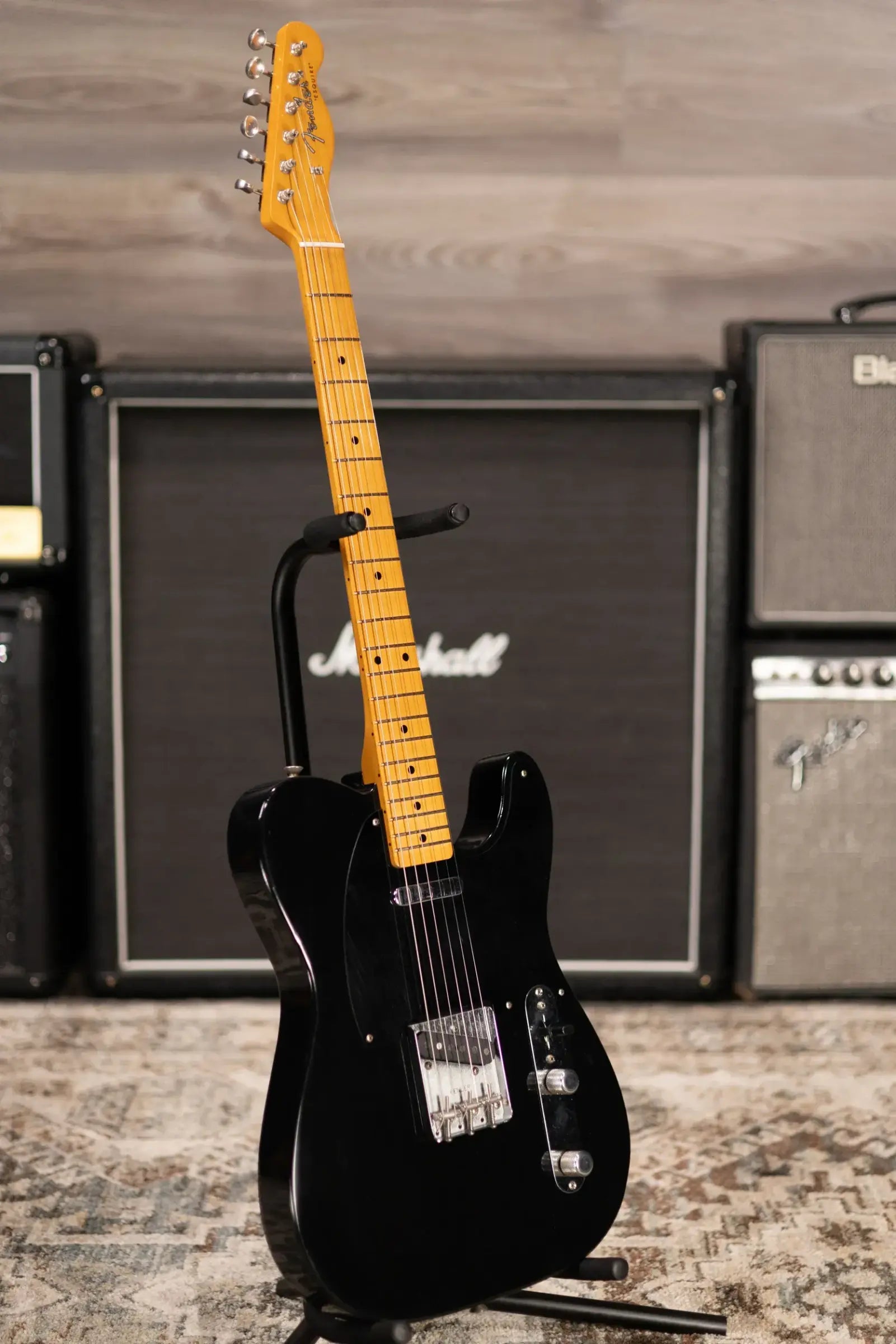 Fender Dealer Exclusive Vintera Road Worn '60s Double Esquire Electric Guitar - Black with Hardshell Case