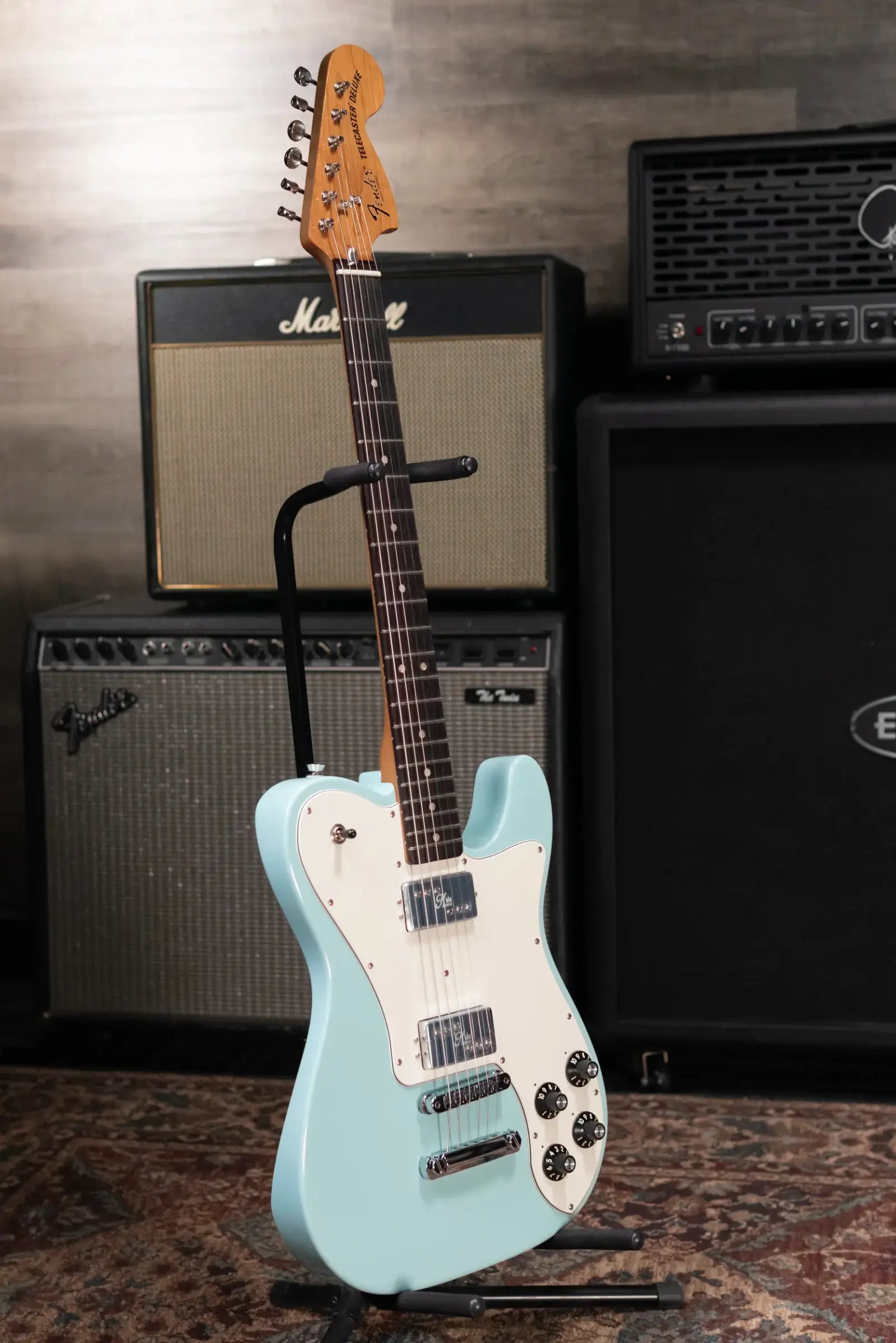 Fender Kingfish Delta Day Telecaster Deluxe Electric Guitar - Daphne Blue with Hardshell Case