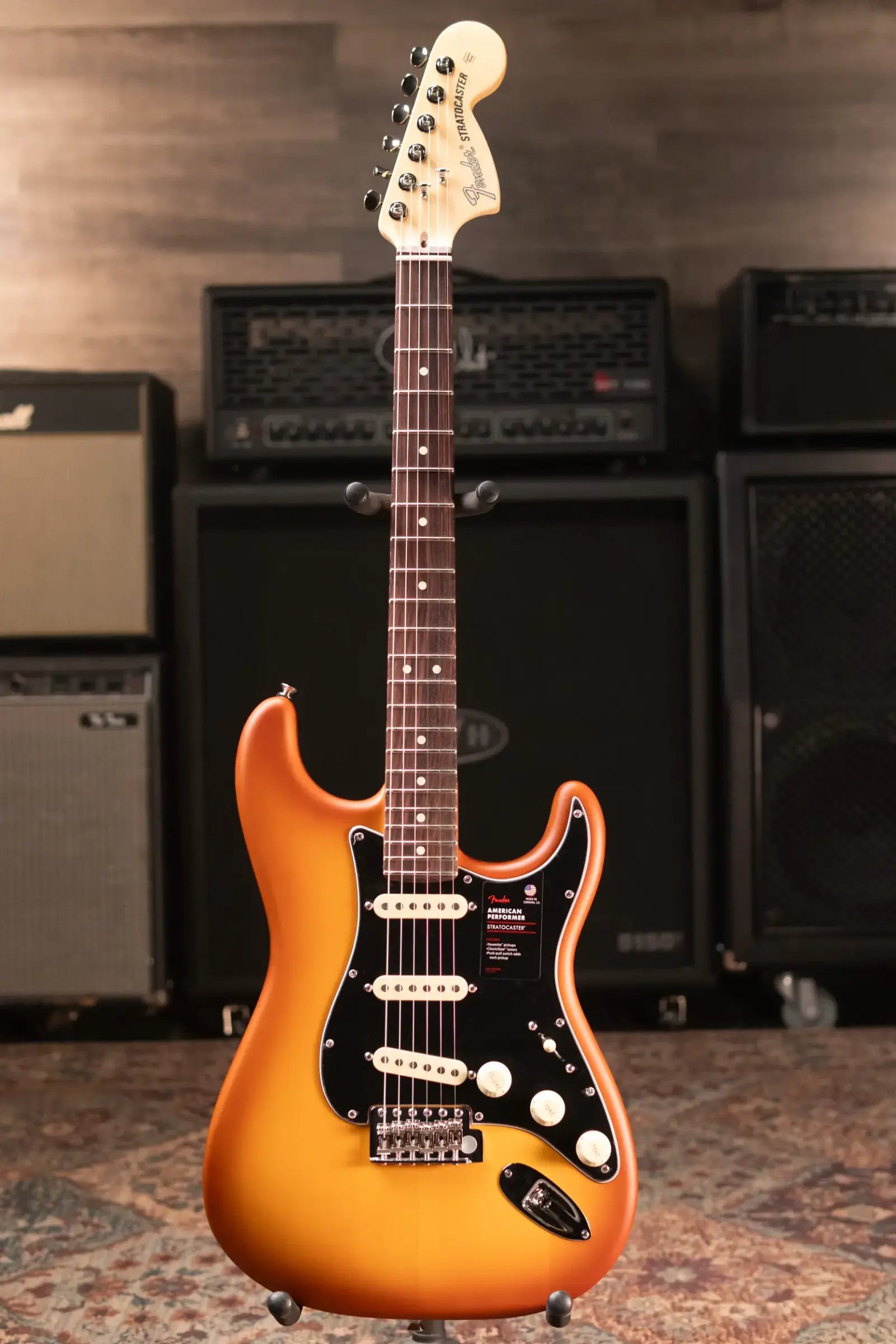 Fender Limited Edition American Performer Timber Stratocaster Electric Guitar - Honey Burst with Deluxe Gig Bag