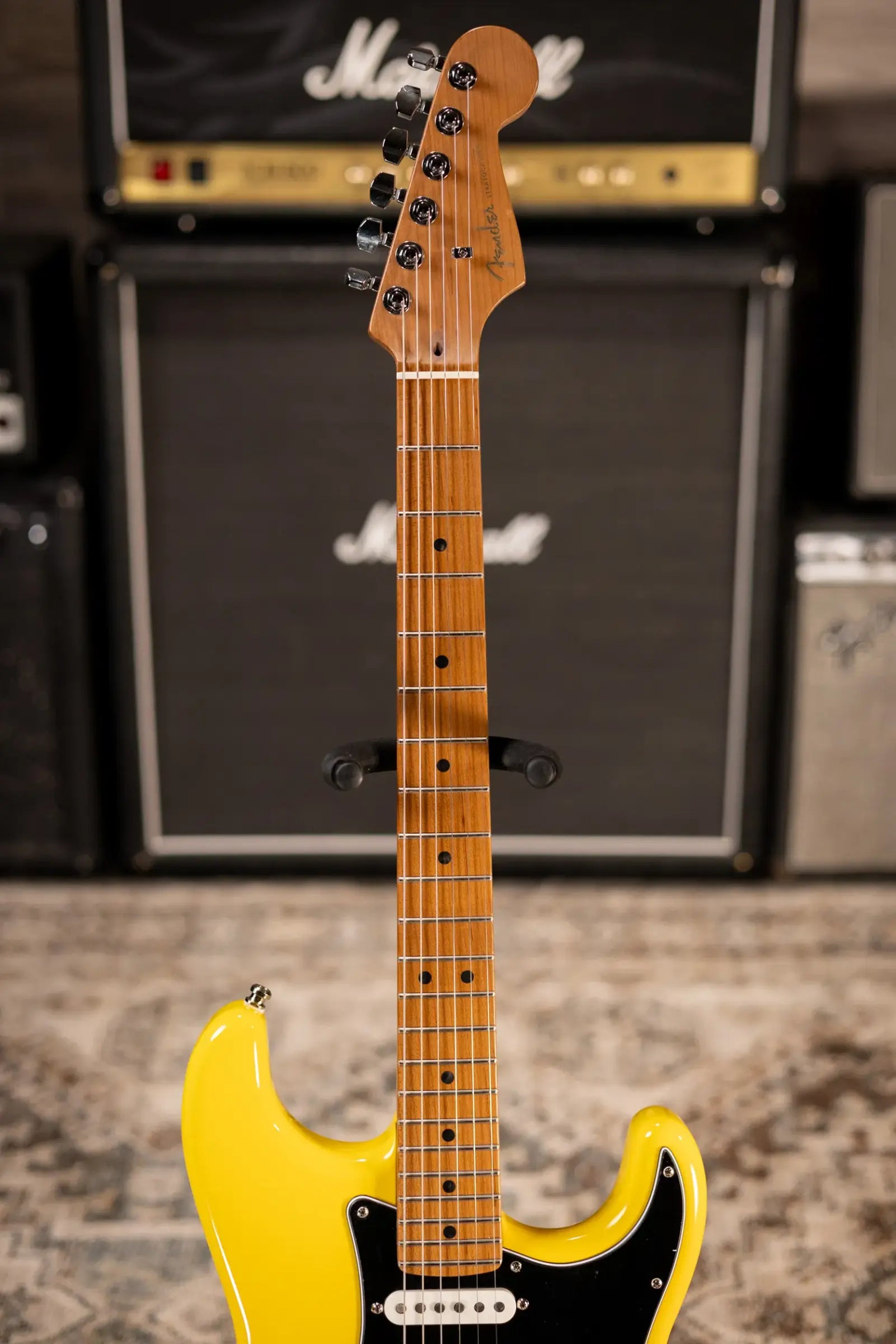 Fender Limited Edition American Ultra II HSS Stratocaster Electric Guitar - Graffiti Yellow with Hardshell Case