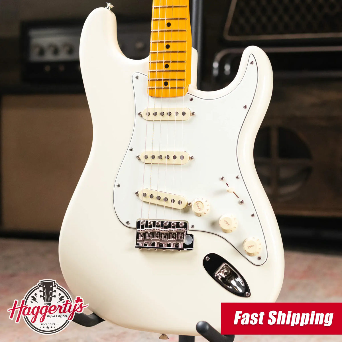 Fender Limited Edition American Vintage II '73 Stratocaster Electric Guitar, Maple Fingerboard - Olympic White with Hardshell Case