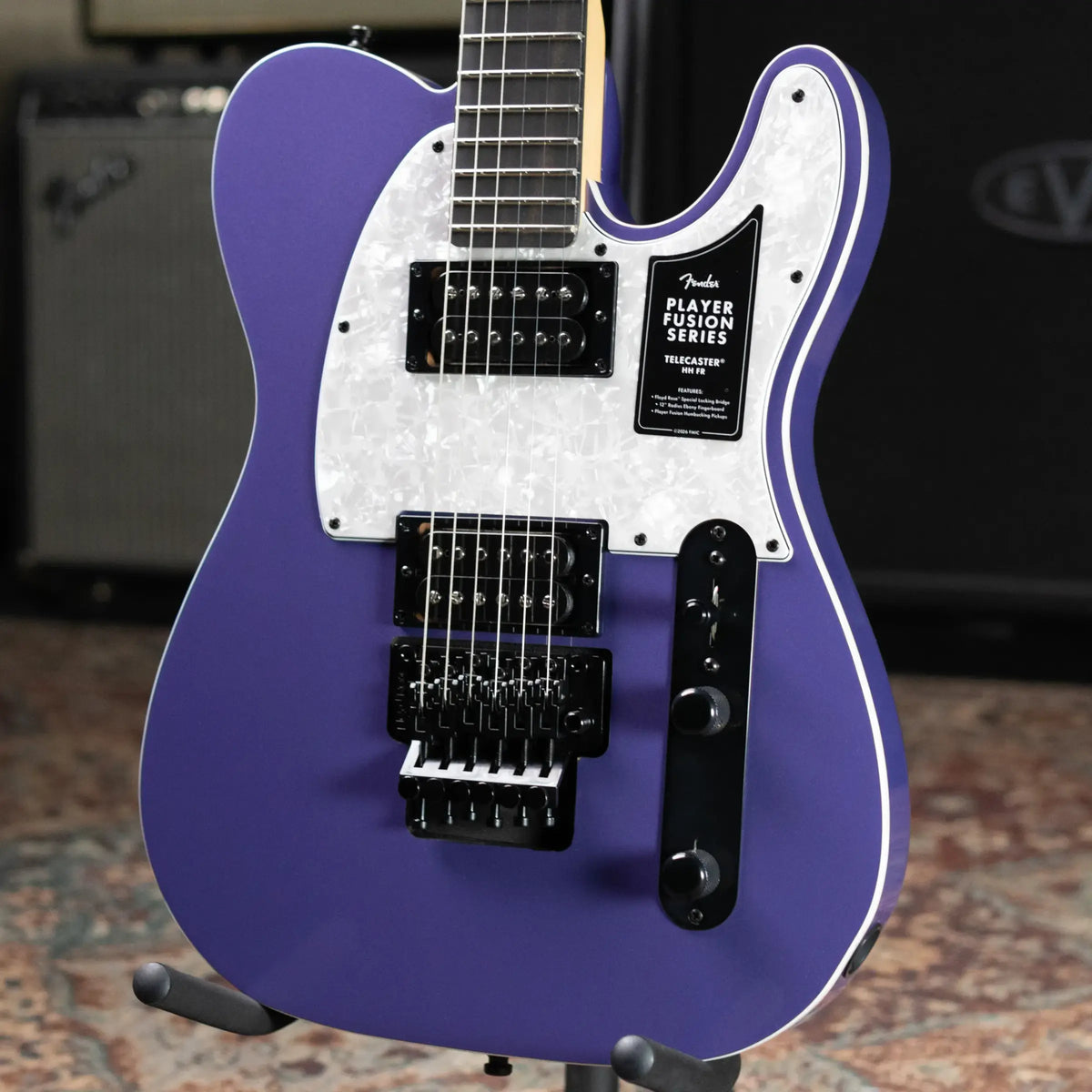 Fender Limited Edition Player Fusion Telecaster HH Floyd Rose Electric Guitar - Aura Metallic with Gig Bag