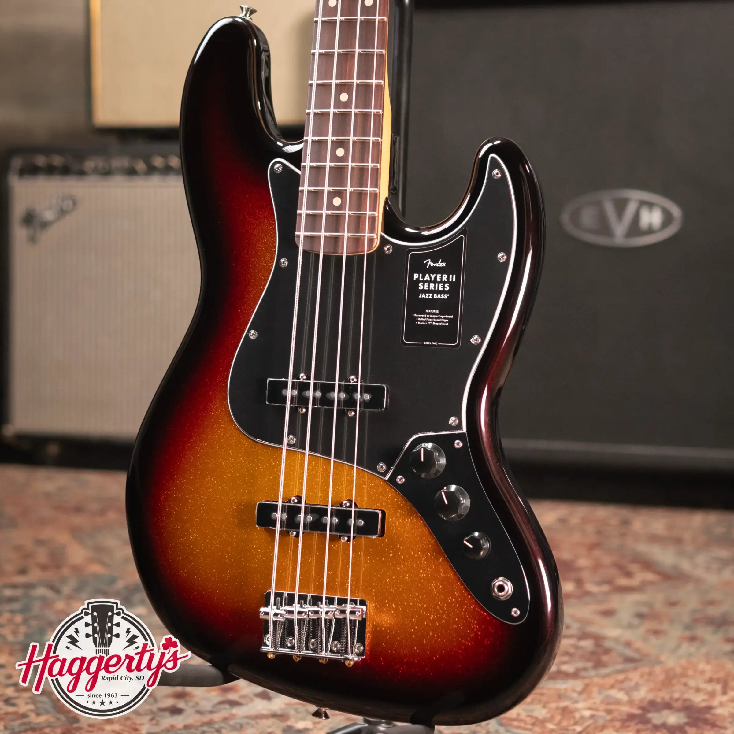 Fender Limited Edition Player II Jazz Bass, Rosewood Fingerboard - Sparkle 3-Color Sunburst - Demo