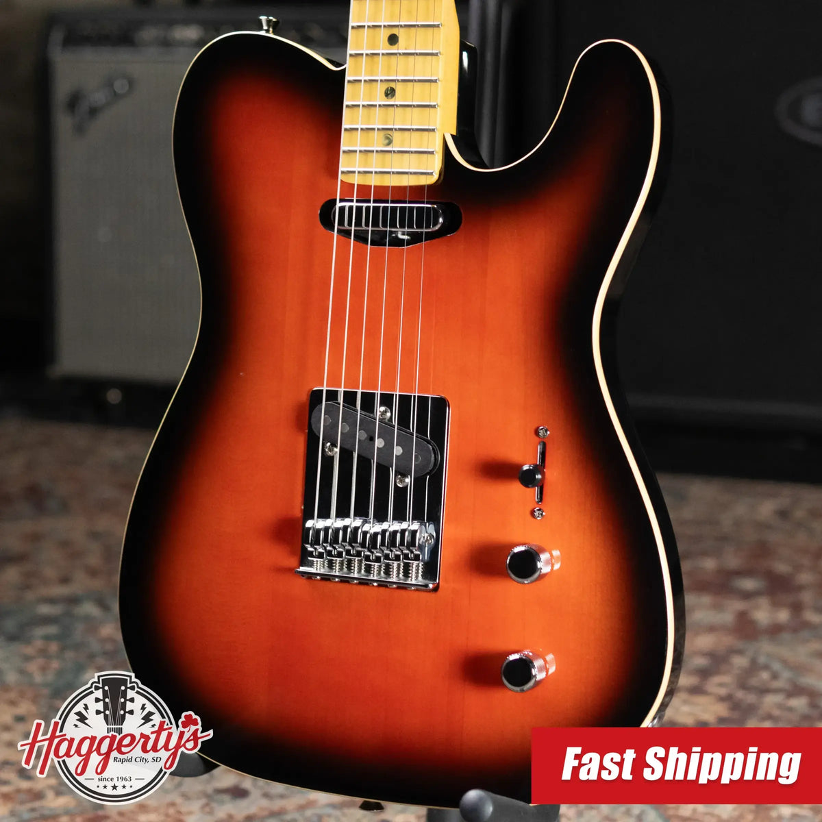 Fender MIJ Aerodyne Special Telecaster Electric Guitar - Hot Rod Burst with Hardshell Case - Used