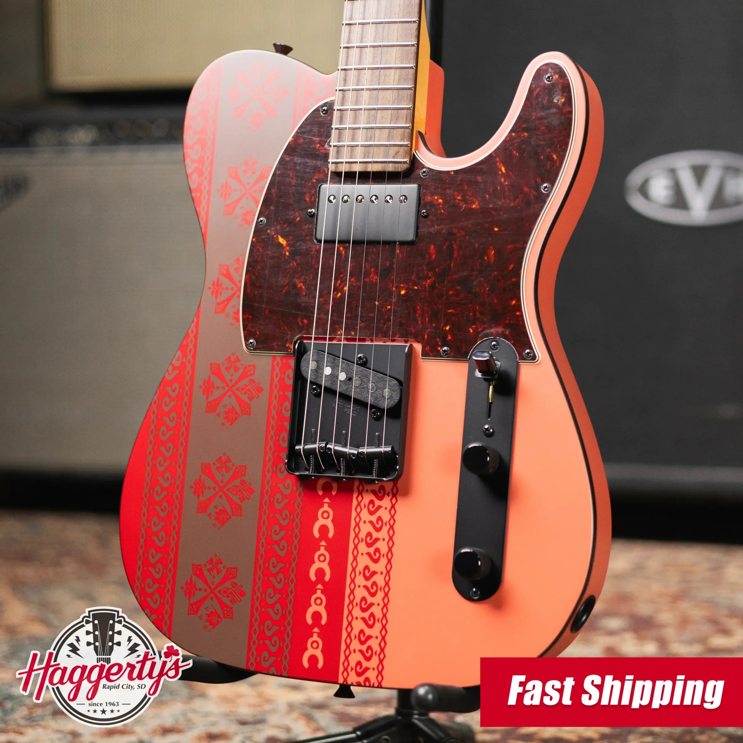 Fender Monster Hunter Rathalos Telecaster Electric Guitar - Rathalos Red with Hardshell Case