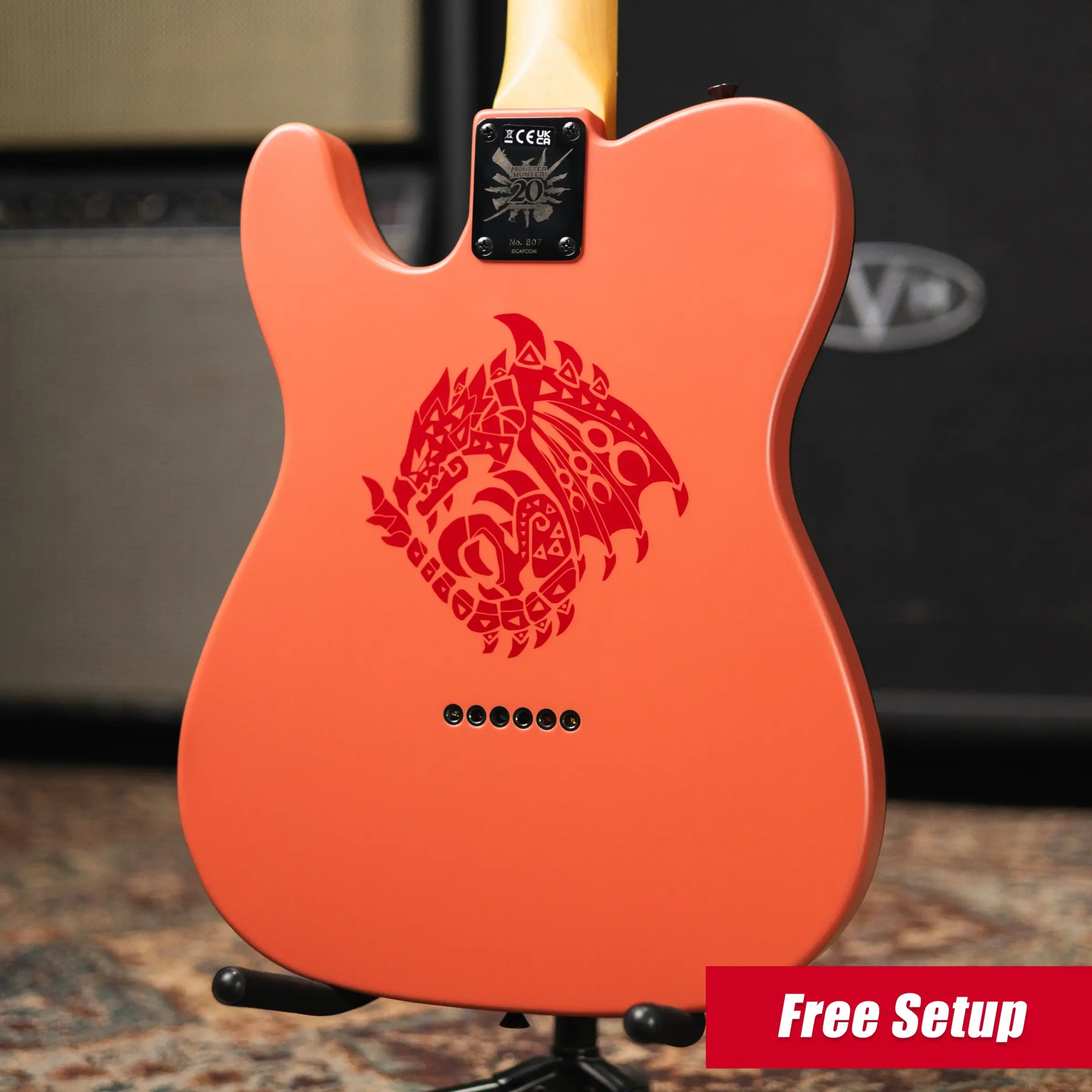 Fender Monster Hunter Rathalos Telecaster Electric Guitar - Rathalos Red with Hardshell Case