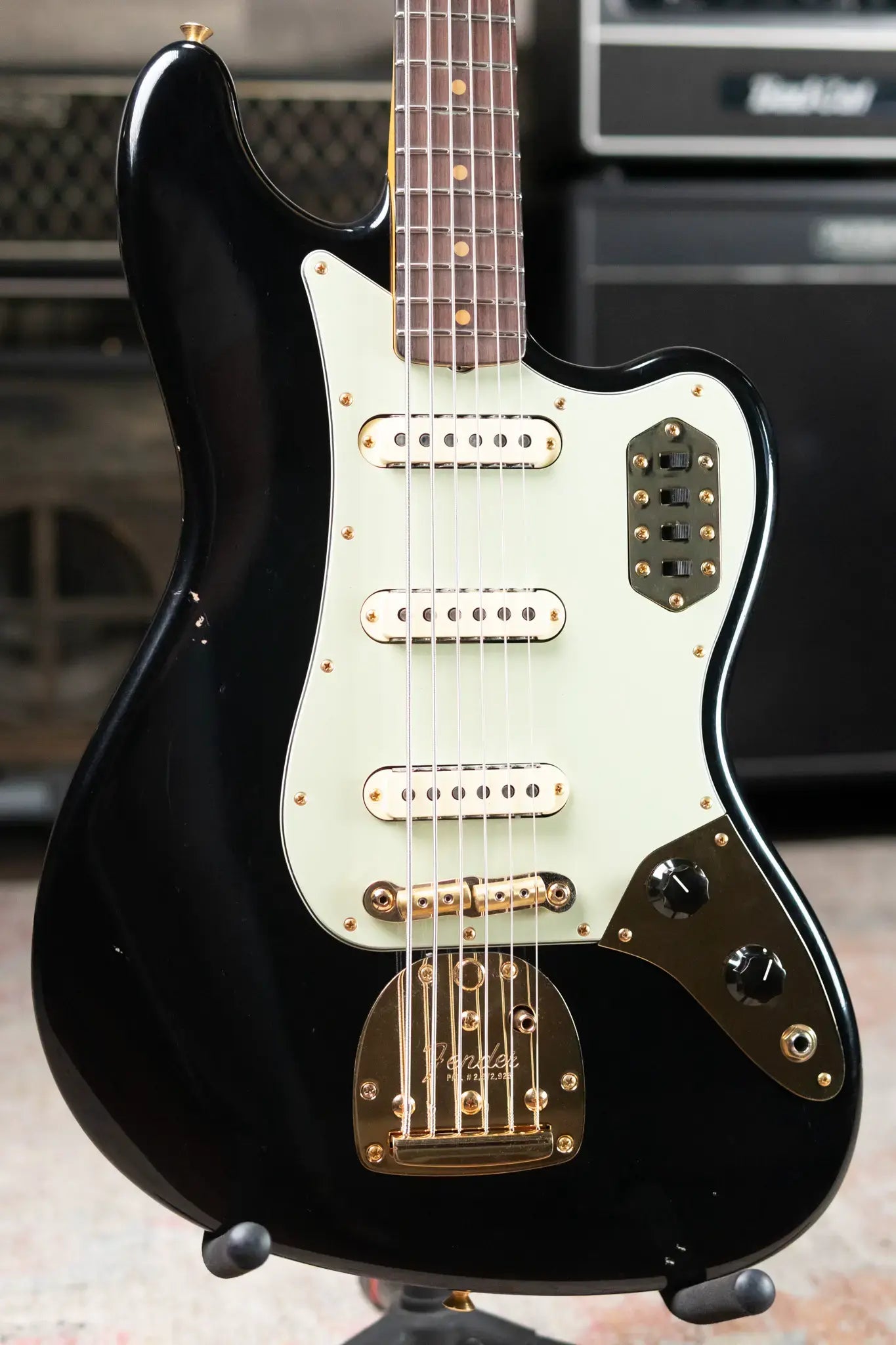 Fender NAMM 2025 #60 Custom Shop 1966 Bass VI Relic Time Machine Series Electric Bass - Black with Hardshell Case