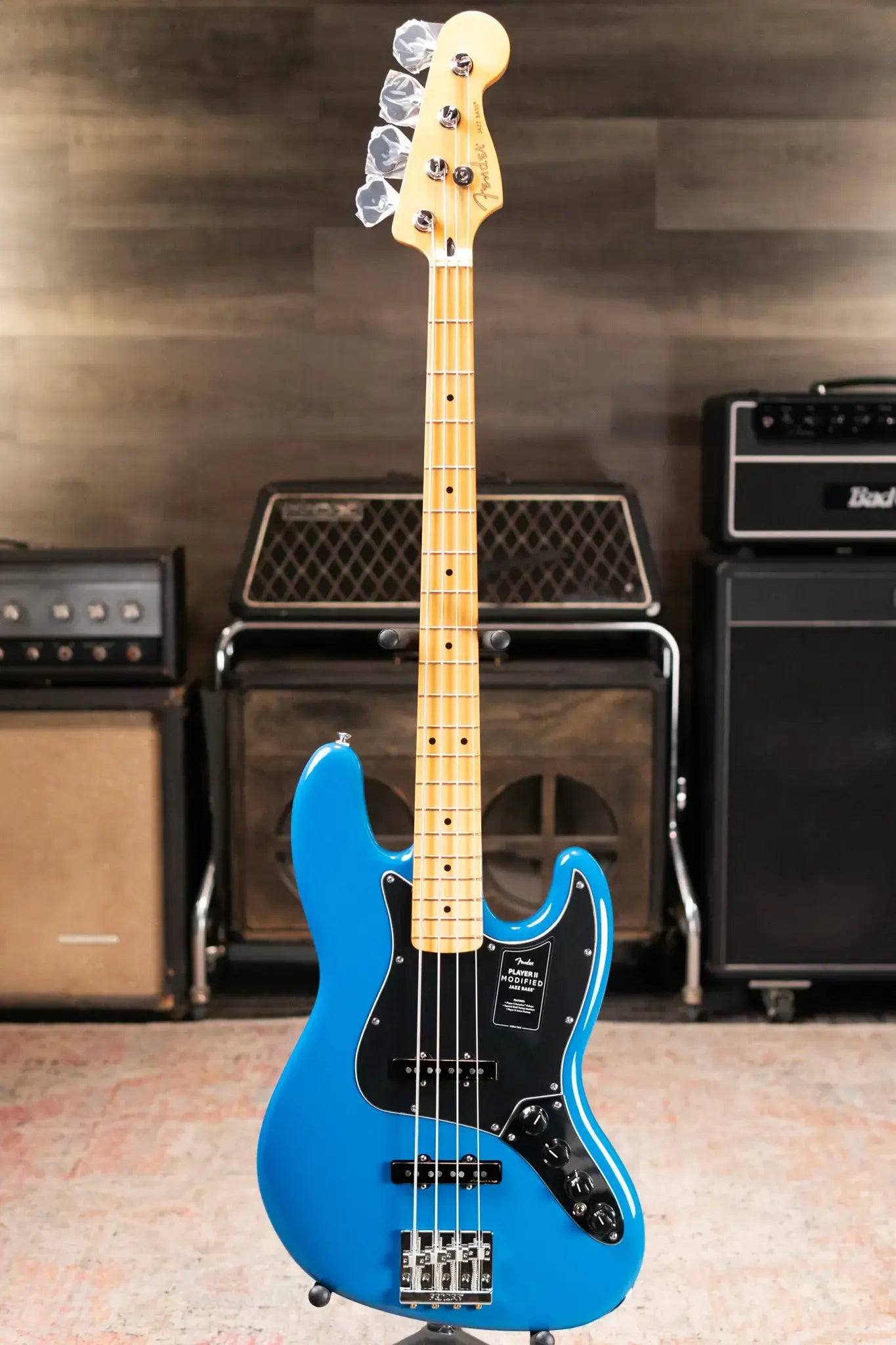 Fender Player II Modified Active Jazz Bass, Maple Fingerboard - Electric Blue with Gig Bag