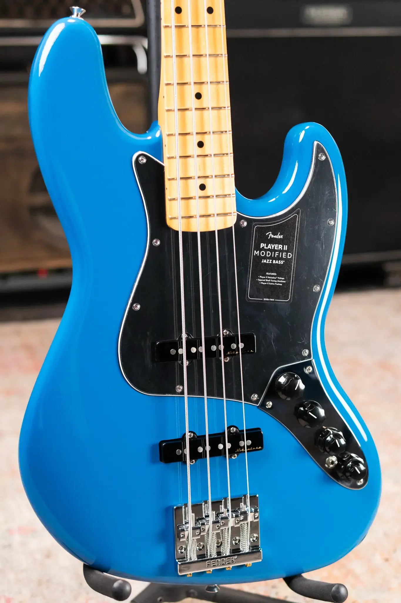 Fender Player II Modified Active Jazz Bass, Maple Fingerboard - Electric Blue with Gig Bag
