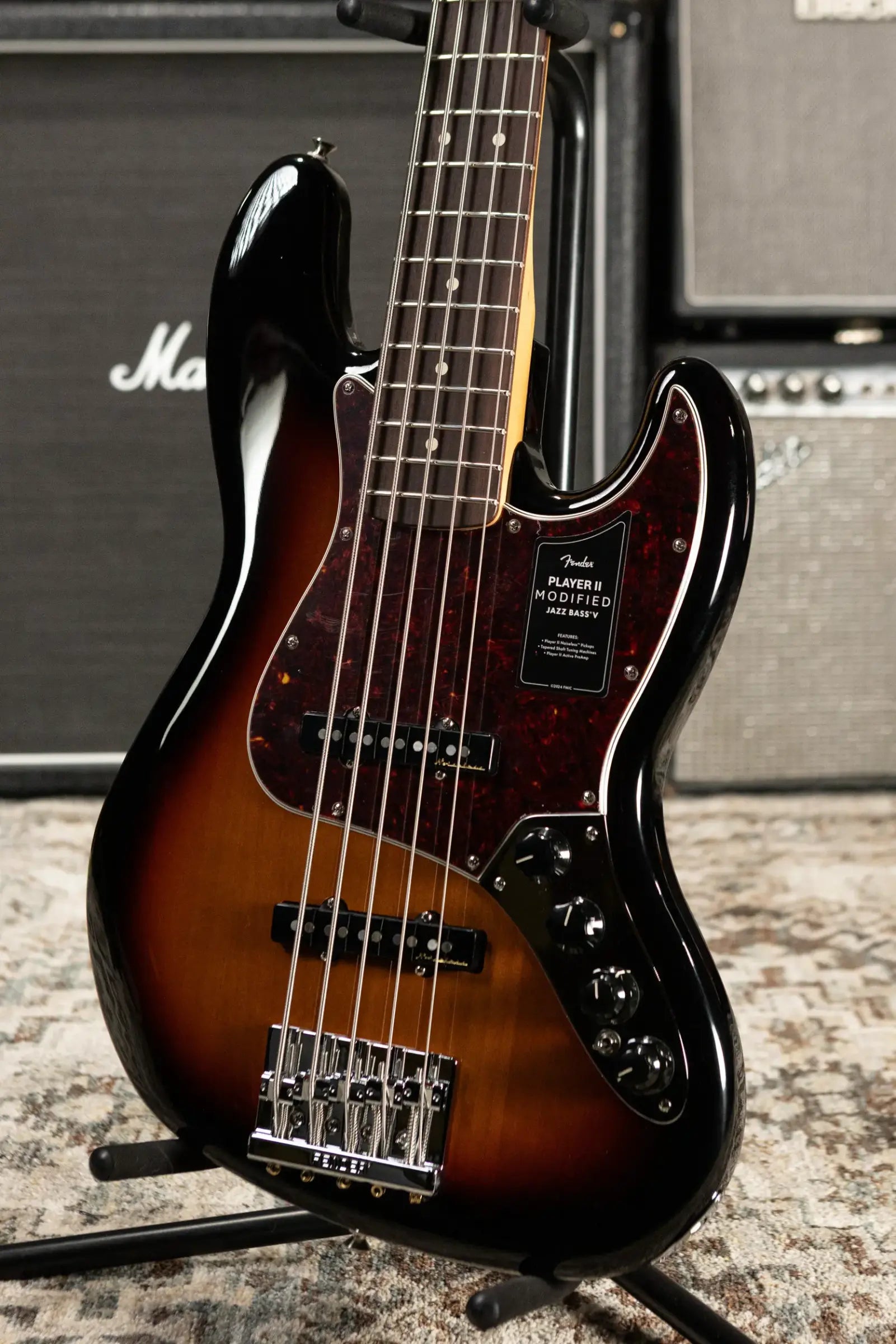 Fender Player II Modified Active Jazz Bass V - 3-Color Sunburst with Gig Bag