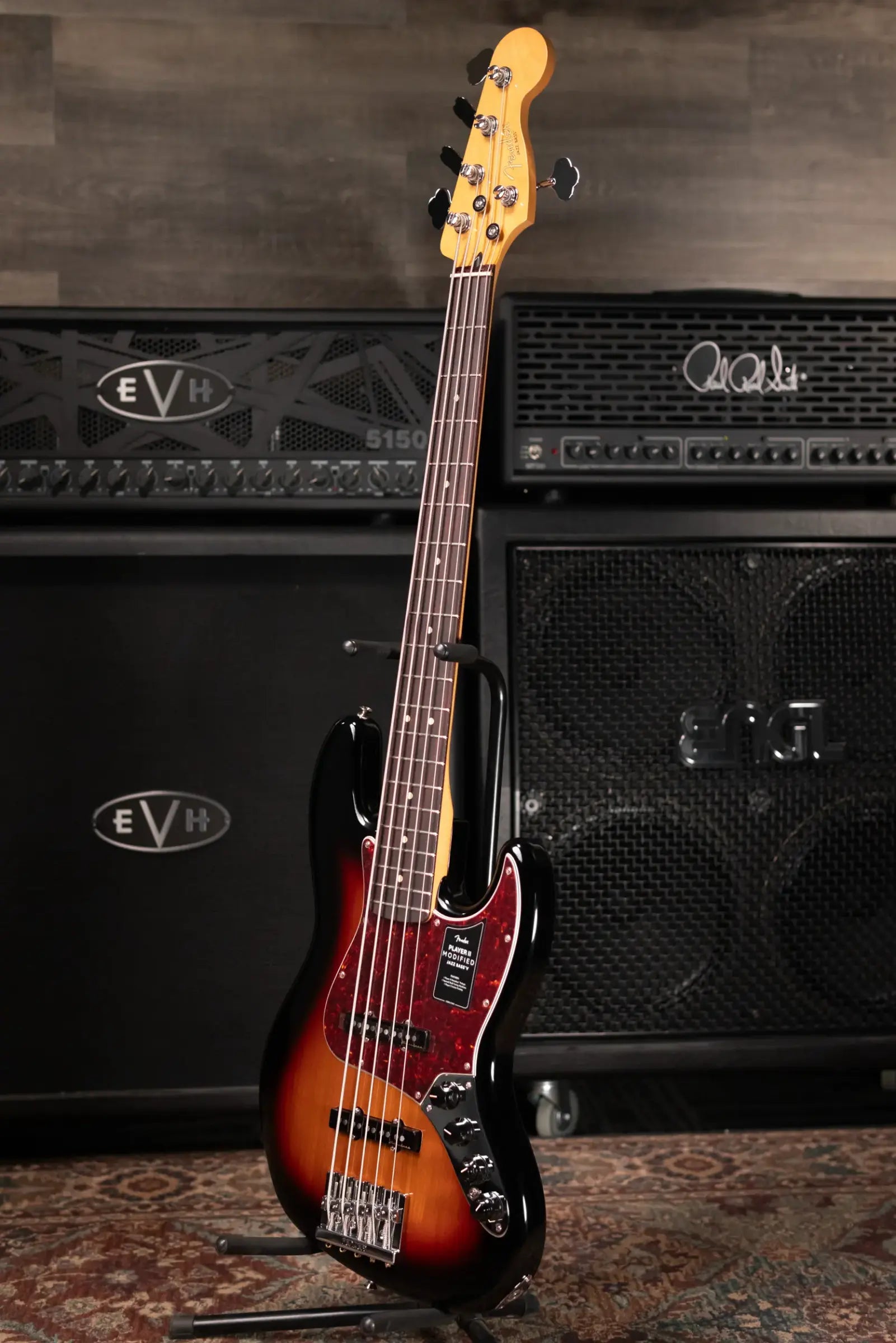 Fender Player II Modified Active Jazz Bass V, Rosewood Fingerboard - 3-Color Sunburst with Gig Bag