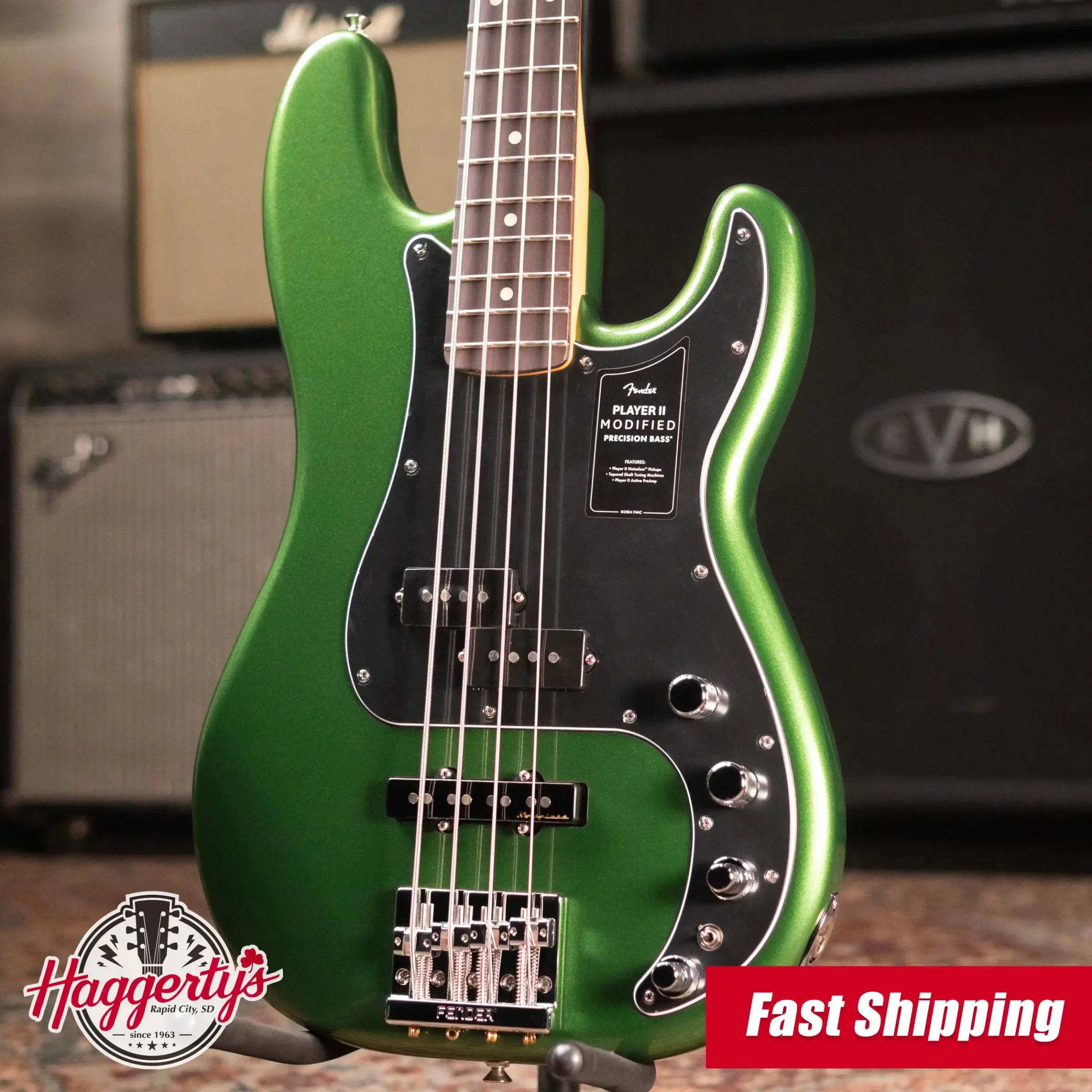 Fender Player II Modified Active Precision Bass - Harvest Green Metallic with Deluxe Gig Bag