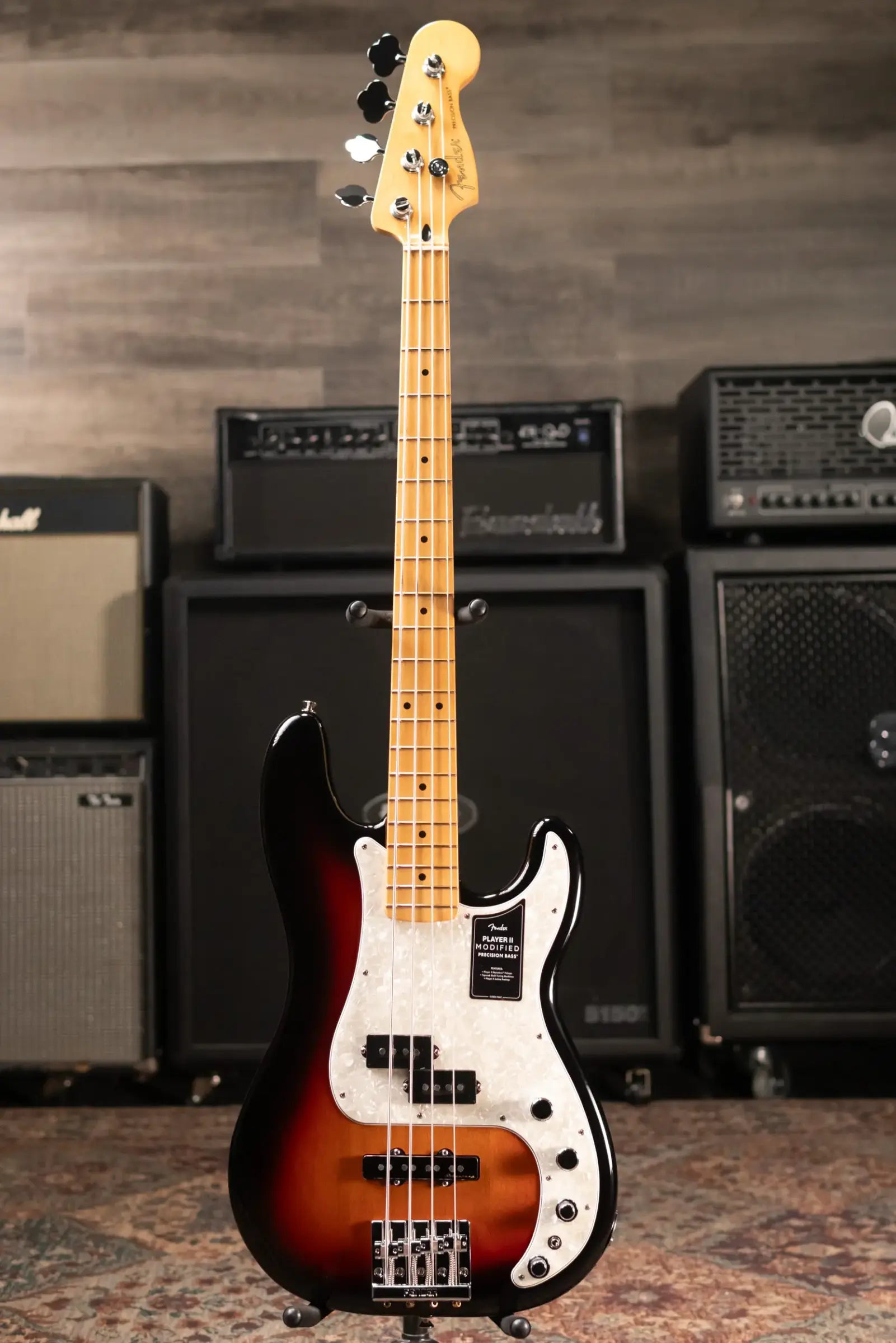Fender Player II Modified Active Precision Bass, Maple Fingerboard - 3 Tone Sunburst with Deluxe Gig Bag