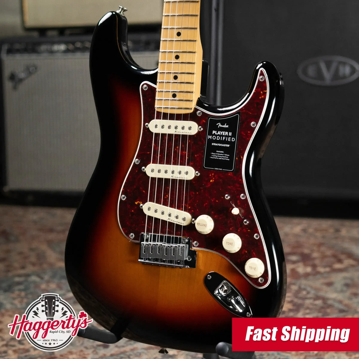 Fender Player II Modified Stratocaster Electric Guitar - 3-Tone Sunburst with Gig Bag
